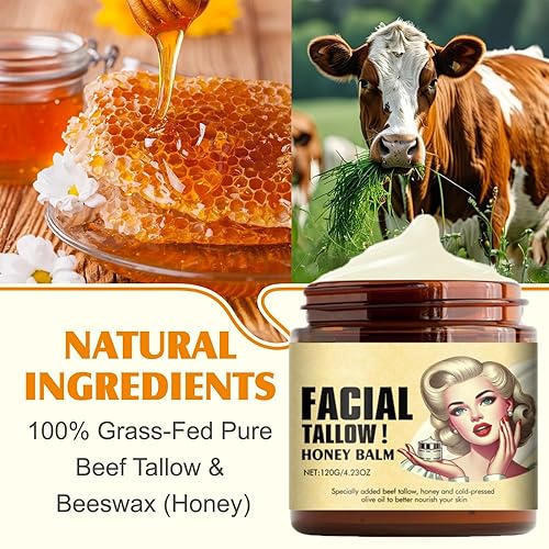 Miniatura 2 de Cebo de Res para la Cara Original, Sebo de Res para la Cara, Bálsamo de Sebo de Vacuno Ecológico Alimentado con Pasto para una Piel Tersa Hidratante