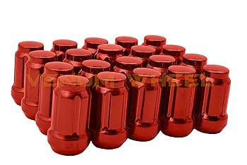 Amazon.com: Set of 20 M12x1.5 Red Tuner Spline Lug Nuts with