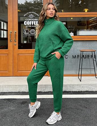Women's Sweatsuit Half Zip 2 Piece Matching Lounge Sets