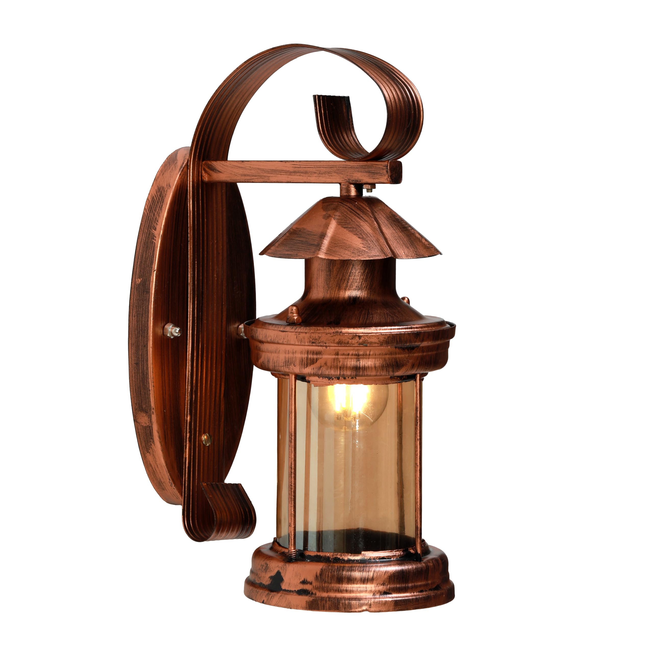 BENHEK® Retro Style Wall Lamp with Bulb, Modern Wall Mount Light Wall Hanging Lights Home Wall Décor Light, Retro Farmhouse Wall Light with Glass Shade Light for Living Room, Outdoor, Hall, Indoor