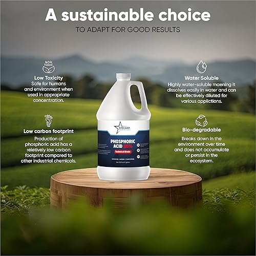 Miniatura 4 de Stellar Chemicals-Phosphoric Acid 85% - Grado Técnico - 1 Galón - Usos: Control y Ajuste del PH, Alimentos y Bebidas, Agente Activador, Cuidado