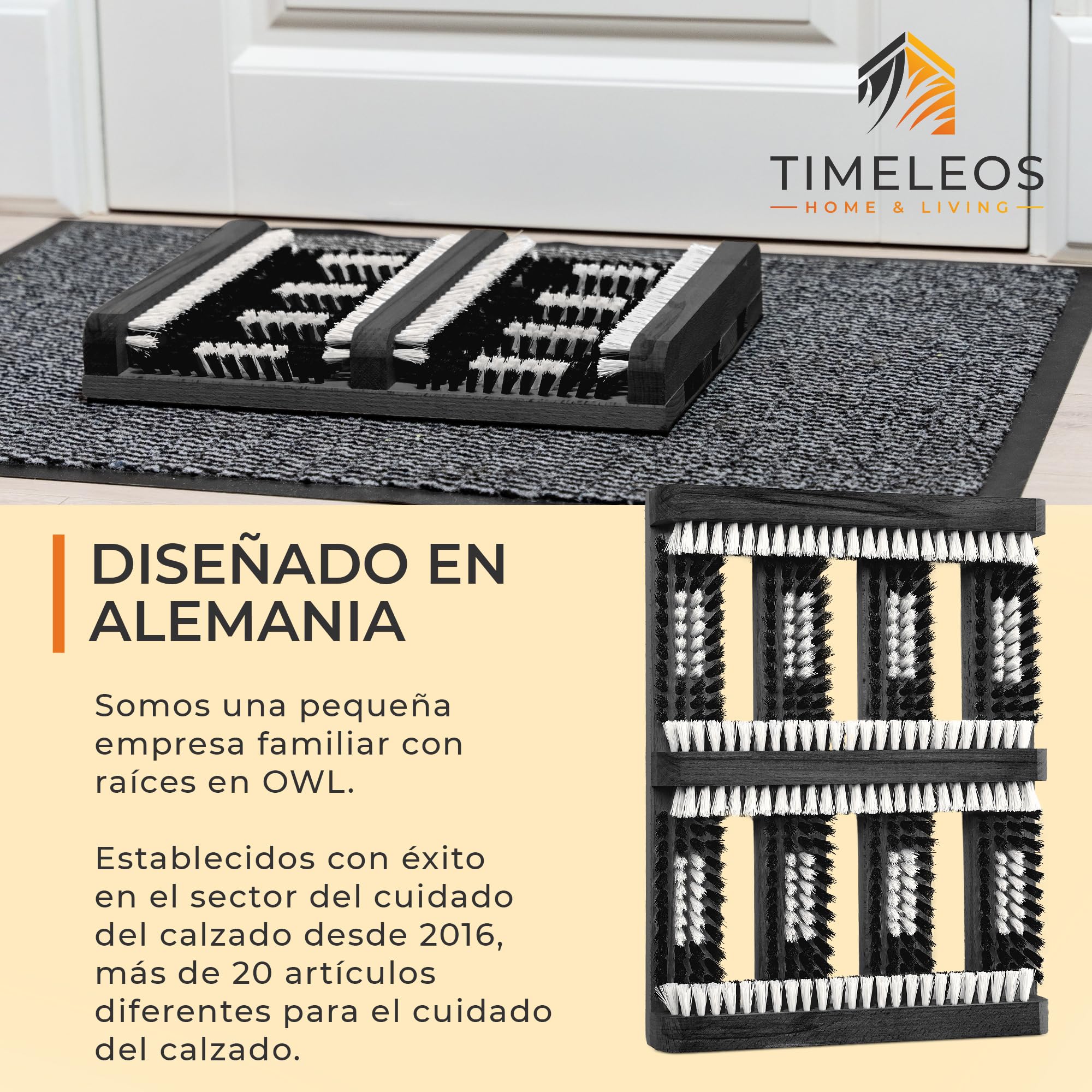 Limpiador Zapatillas con Alfombrilla Antideslizante y Cepillos Fuertes|Ideal Cepillo Zapatos para Exterior e Interior con Listones Laterales y Diseño Duradero|Limpia Zapatos Juego de 1,Gris