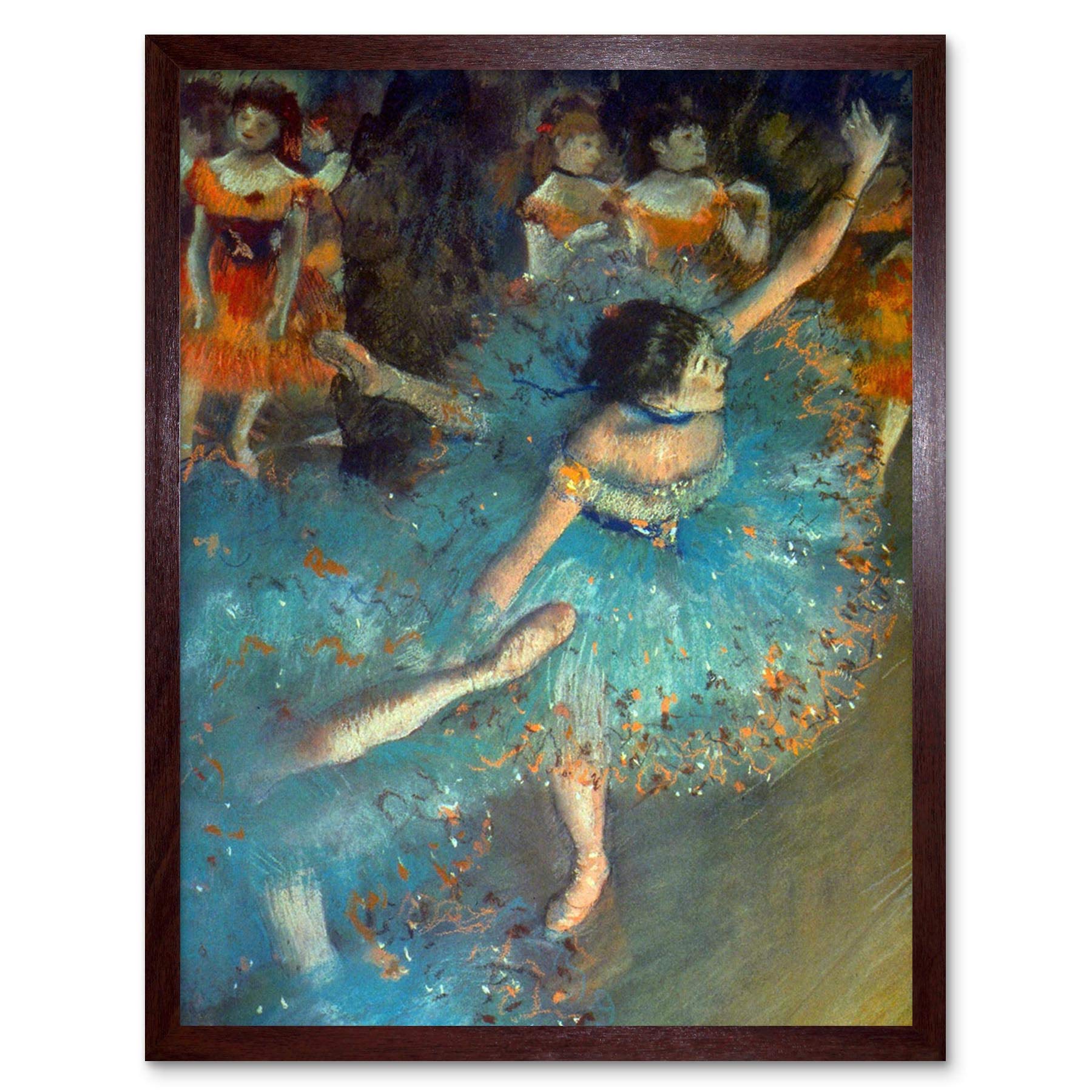 Wee Blue Coo Degas Dancer Old Master Painting Art Print Framed Poster Wall Decor 12X16 Inch