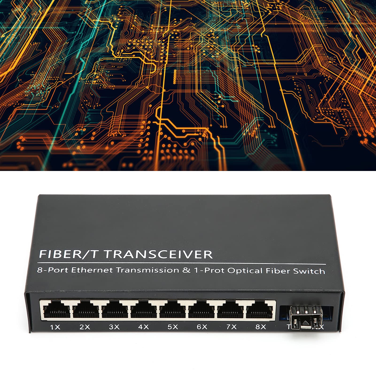 Convertisseur Ethernet 8 Ports Traission1 Port Ical Commutateur Fibre Optique 8 Ports Gigabit, Commutateur Gigabit 1 Fibre 8 Ports Ethernet Monomode Double Fibre Convertisseur