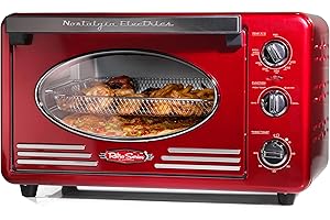 Nostalgia 21QT Retro Wide Air Fryer Oven in Metallic Red
