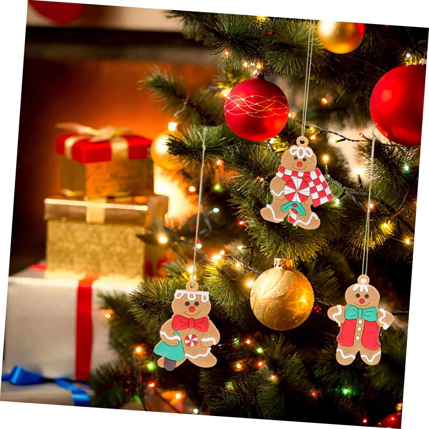 Cabilock 36piezas Adornos De Hombre De Jengibre para Decoración Navideña Árbol De Navidad Colgantes De Navidad
