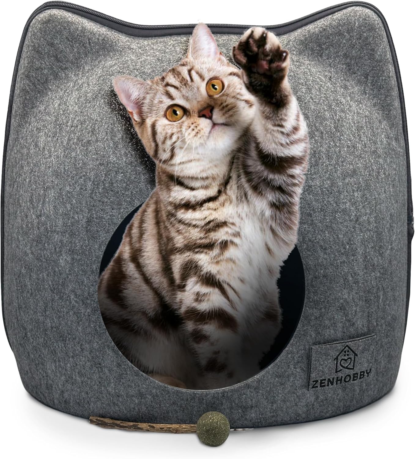 Cat beds for Indoor Cats Clearance, cat Wool cave, cat cave, Covered cat Bed, cat Condos for Indoor Cats, cat Hideaway, Large cat Bed, Kitten Bed cave Grey