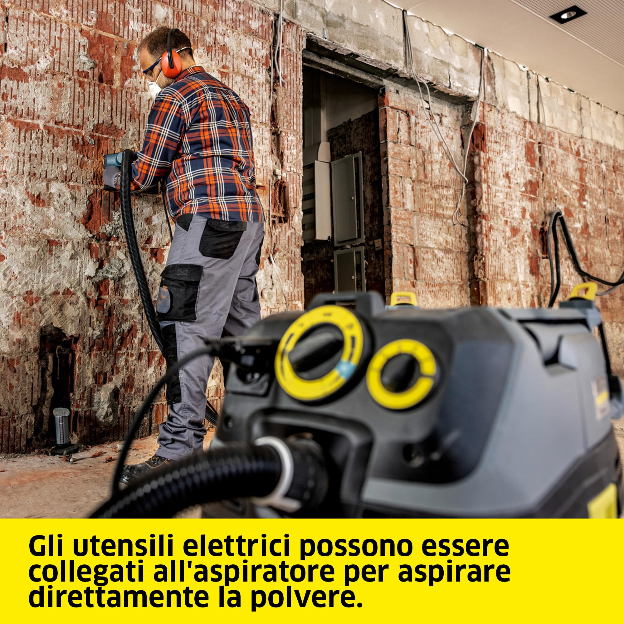 KÄRCHER aspiratore solidi-liquidi NT 30/1 Tact Te M, 1380 W, contenitore: 30 l, tubo di aspirazione da 4 m, ugello pavimento bagnato/asciutto (360 mm), bocchetta fessure, presa elettroutensile