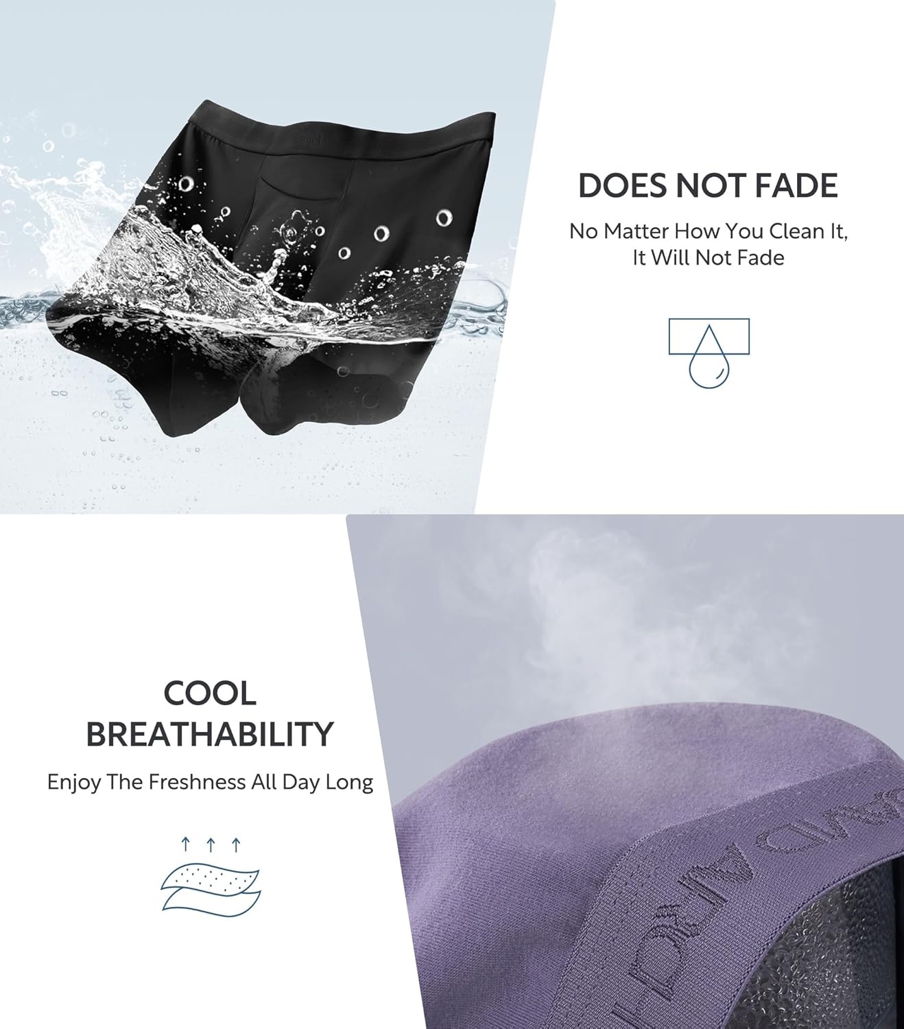 DAVID ARCHY Mens Underwear Cotton Boxer Briefs with Pouch Ultra Moisture Wicking Breathable Soft with Horizontal Fly 3 Pack - Image 2