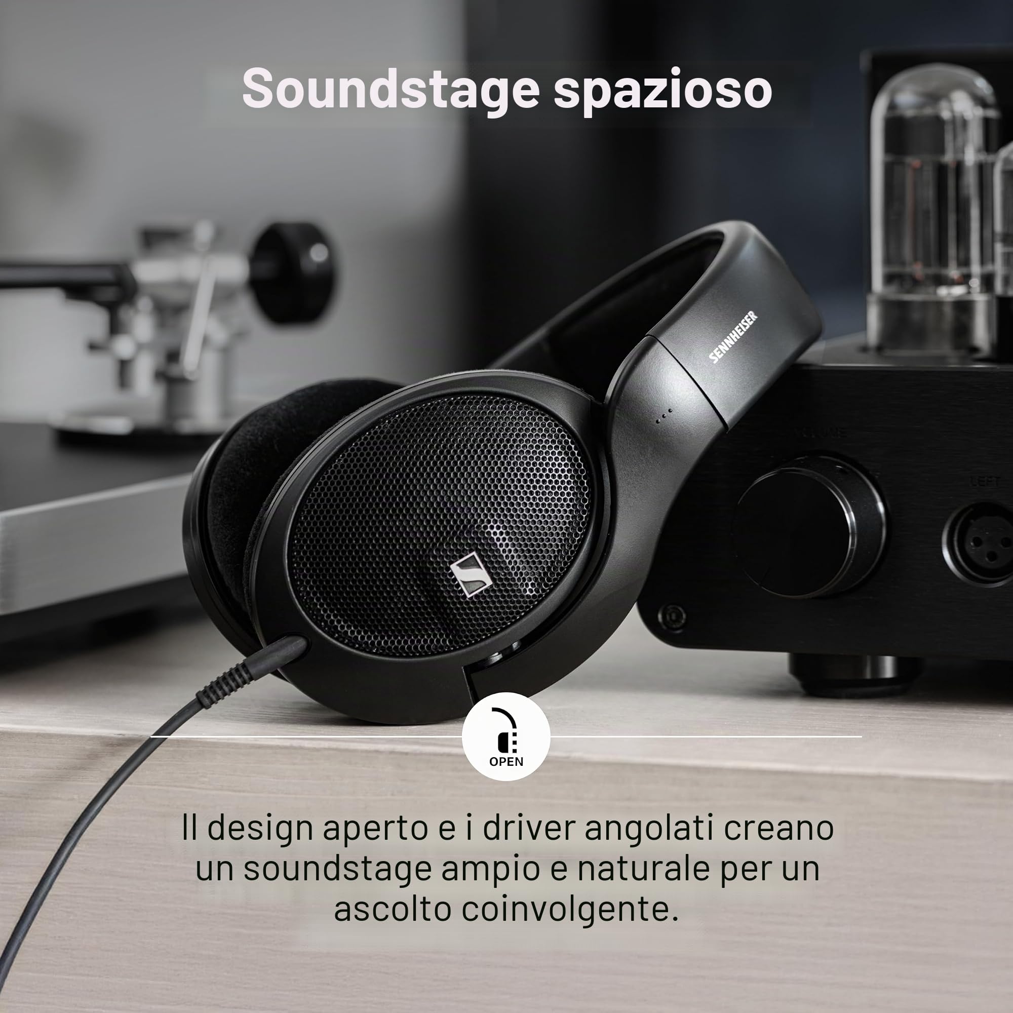 Sennheiser HD 560S Cuffia Aperta Reference-Grade, Jack 3.5 mm, Nero