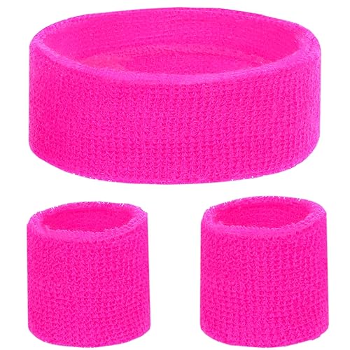 Lot de bracelets et bandeaux éponge fluo, accessoires pour tenue