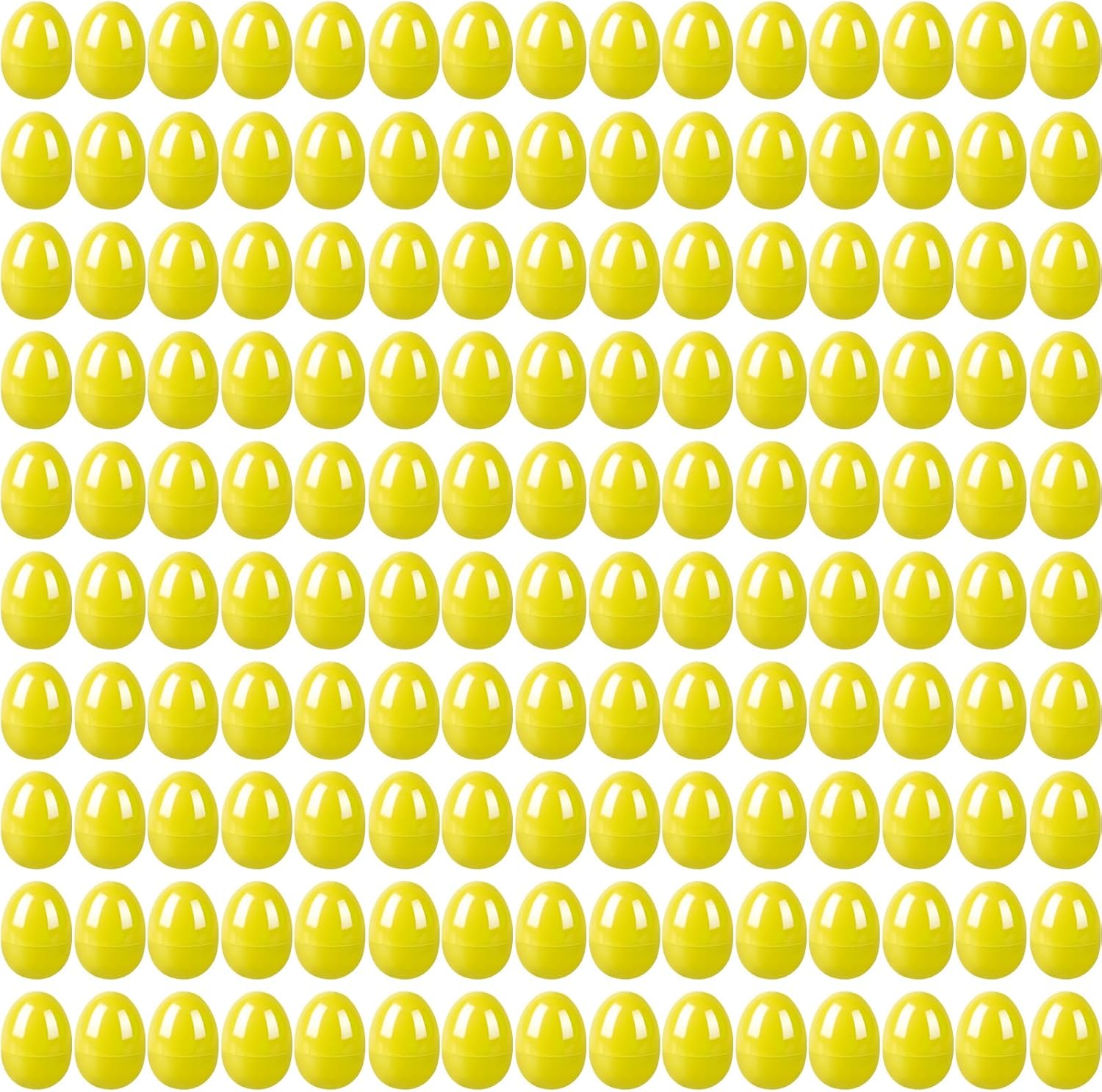 150 Pcs Easter Eggs Plastic Fillable Easter Eggs Bulk Empty Blank for Easter Basket Stuffers Fillers Easter Theme Party Favor Easter Hunt Stuffers Classroom Prize (Yellow)