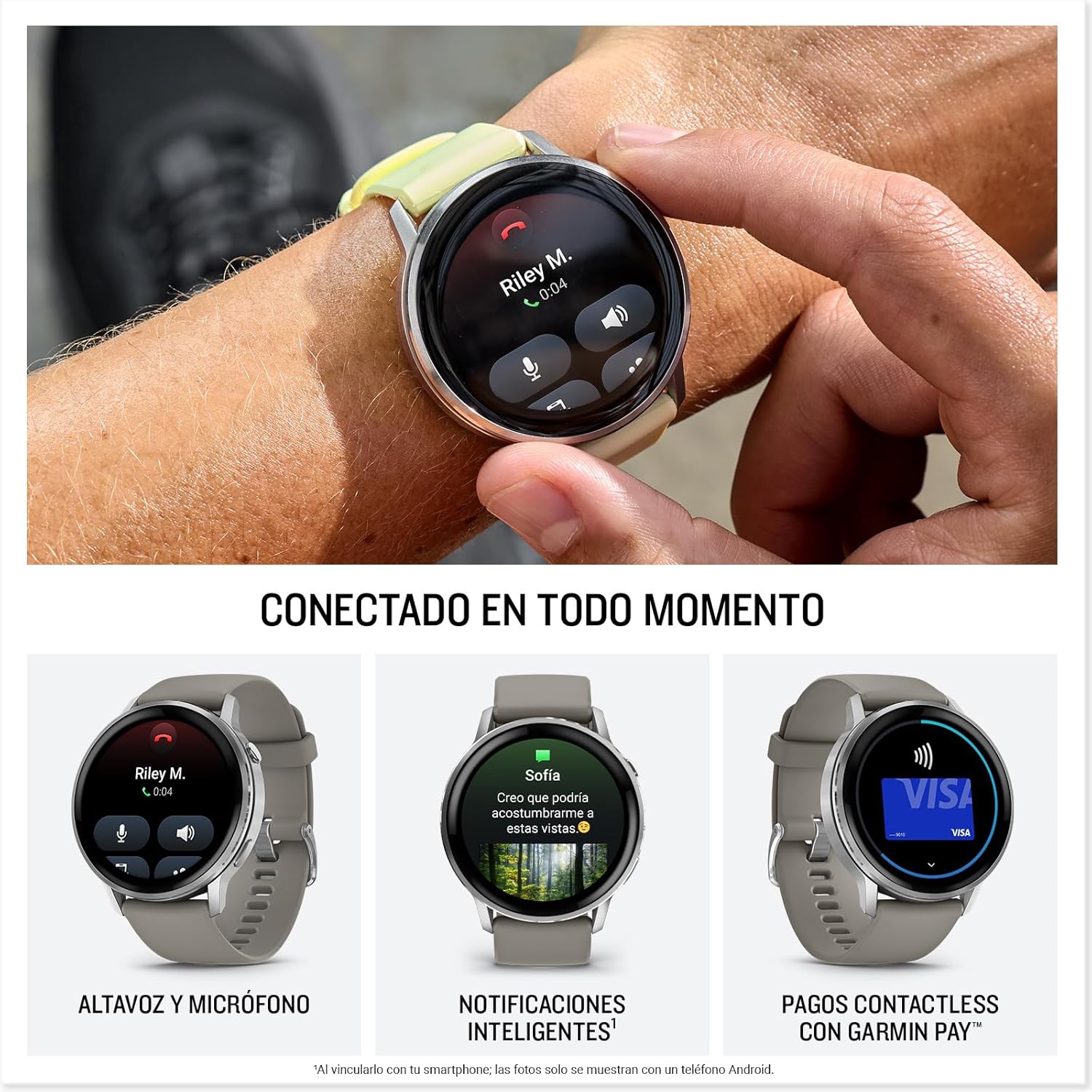 Garmin Venu 4, 45 mm, Smartwatch Premium con GPS, Pantalla táctil AMOLED, Diseño de Acero Inoxidable, Linterna LED, Funciones avanzadas de Salud y Forma física, 14 días de autonomía, Gris 5