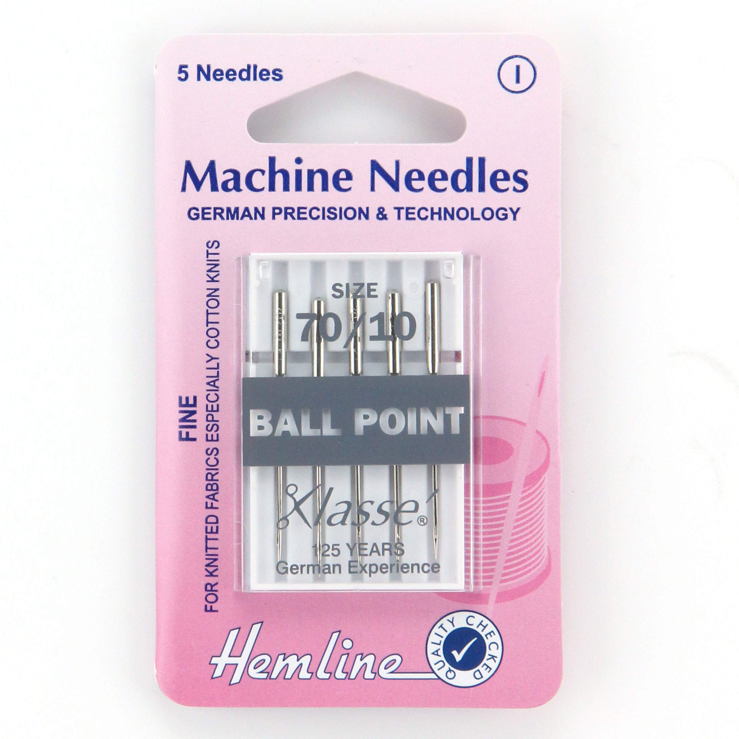 Hemline Machine Needles - Ball Point 70/10 (Fine)
