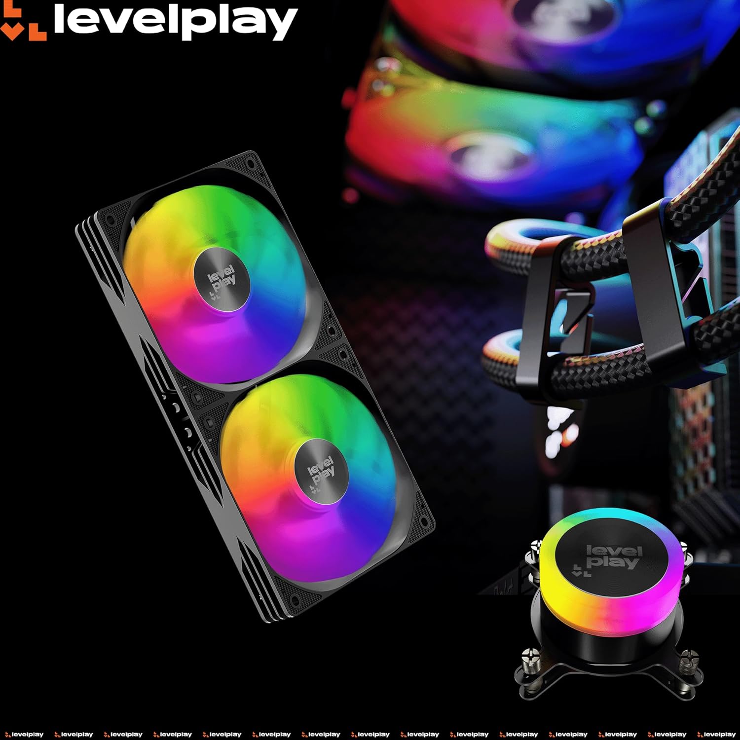 Levelplay Combat Liquid 240 SE AIO CPU Cooler - TDP 280W, ARGB Pump Cover, 240mm Radiator Cooling, 240 Single-Frame Fans, AMD AM5 / AM4 & Intel LGA 1851 / LGA 1700 Compatible - Black