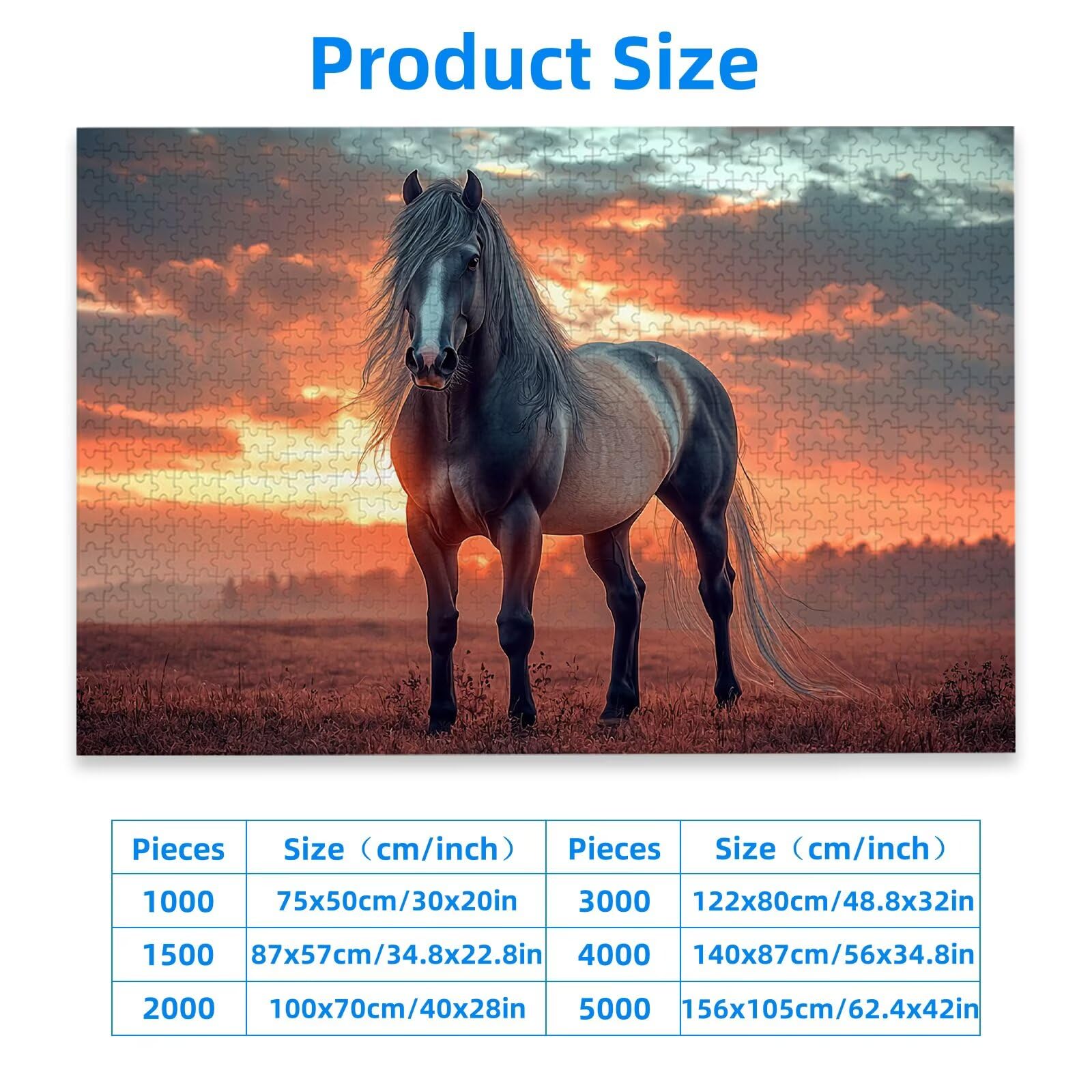 Puzzle 1500 Piezas, Puzzle Caballo con Caja para Adultos, DIY Animal Rompecabezas Madera para Adultos, 1500 Piezas Rompecabezas Desafiante, para Decoracion Hogar, Regalo Mujer, Regalo Hombres, -2918