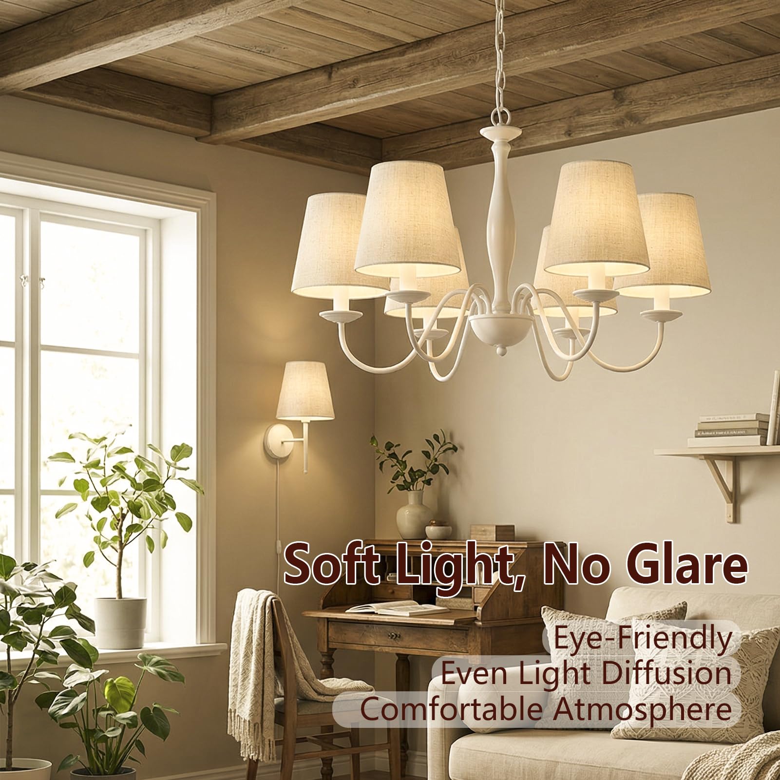 6 Pz Piccoli Paralumi, Lino Candela Lampadari Paralume | Attacco E14 Albicocca Comodino Paralume in tessuto, Accessori per Decorazione domestica