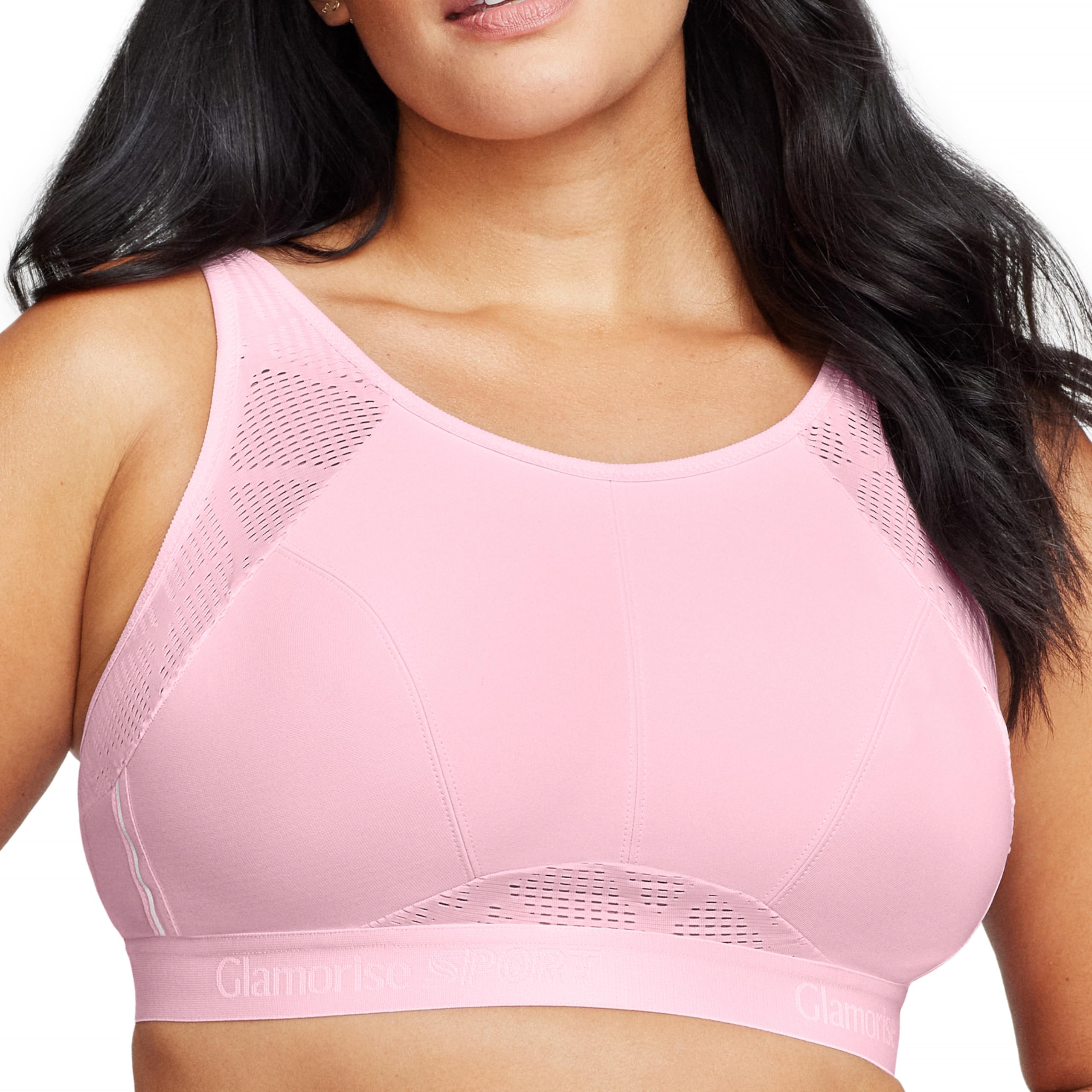 Glamorise Damen Übergröße No-Sweat-Mesh Sport-BH bügellos #1068
