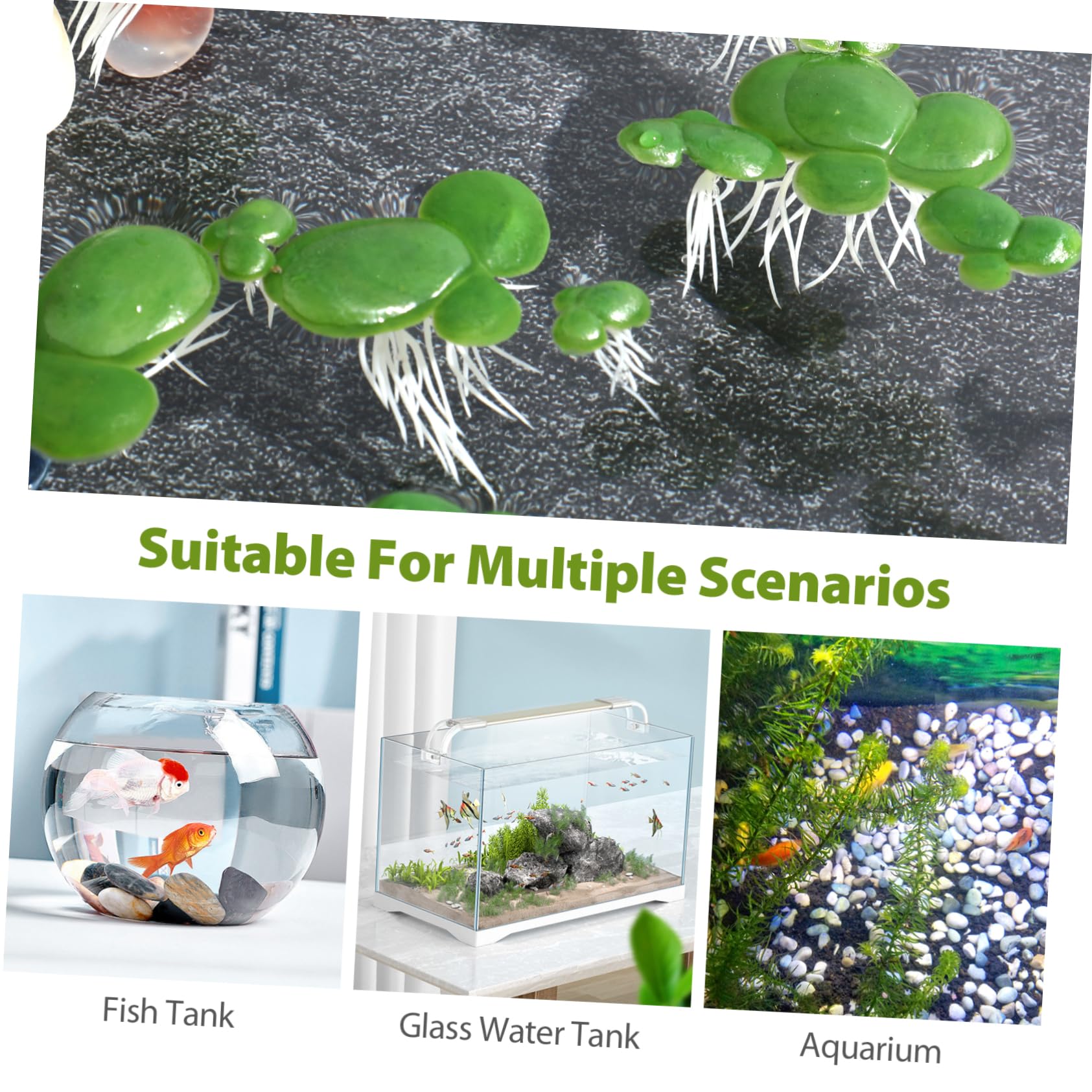 4paquetes Acuáticas Artificiales De Lenteja Flotante De Decoración Natural para y Peceras Hechas De Plástico y Resistente Al Agua