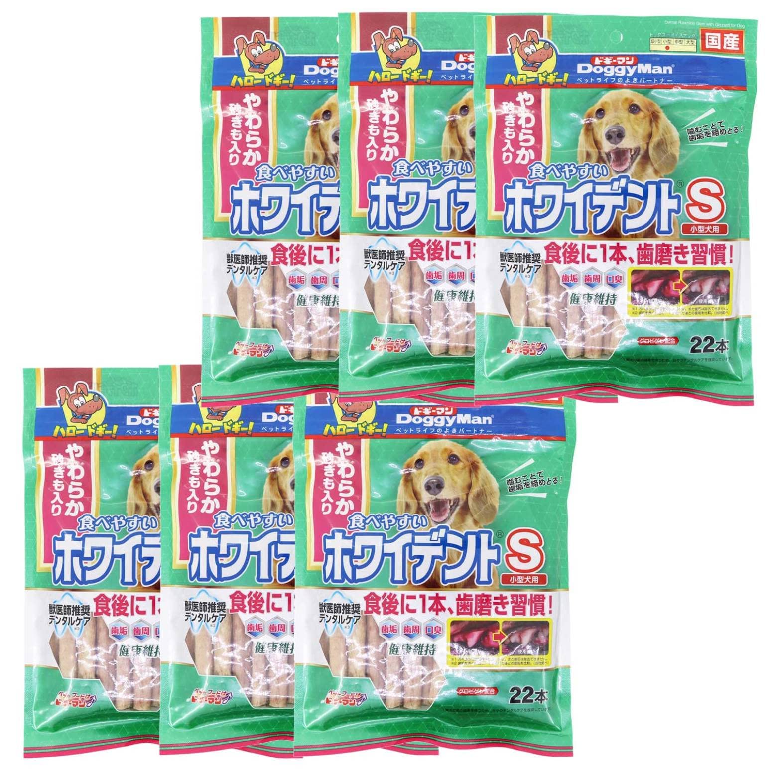 Amazon.co.jp: ドギーマン 食べやすいホワイデントスティック S 22本×6