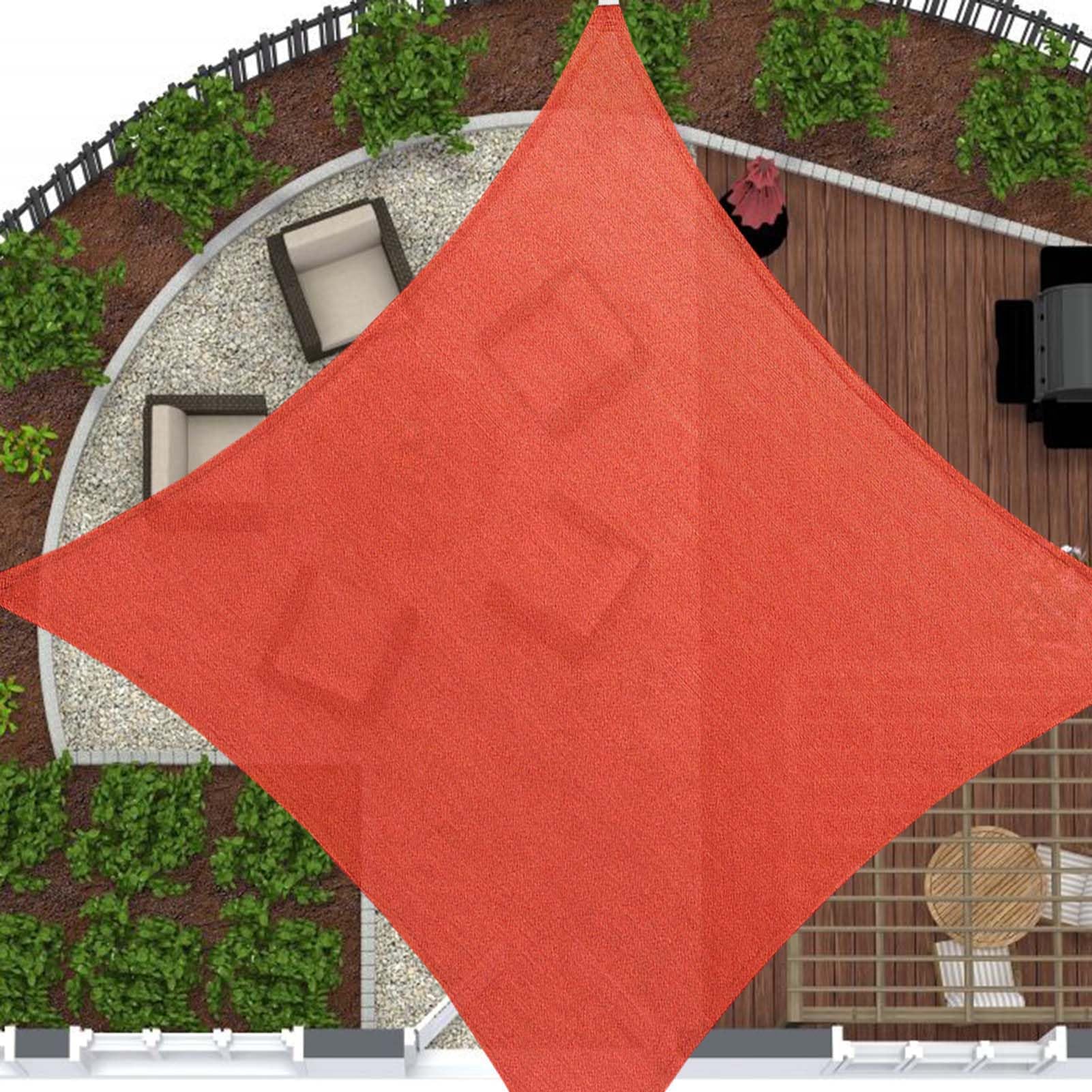 Wytrzymały żagiel przeciwsłoneczny z blokadą UV, 4 x 8 m, prostokątny baldachim do ogrodu, na patio na zewnątrz, podwórko, trawnik, wiata, schronienie, 4 x 8 m, czerwony