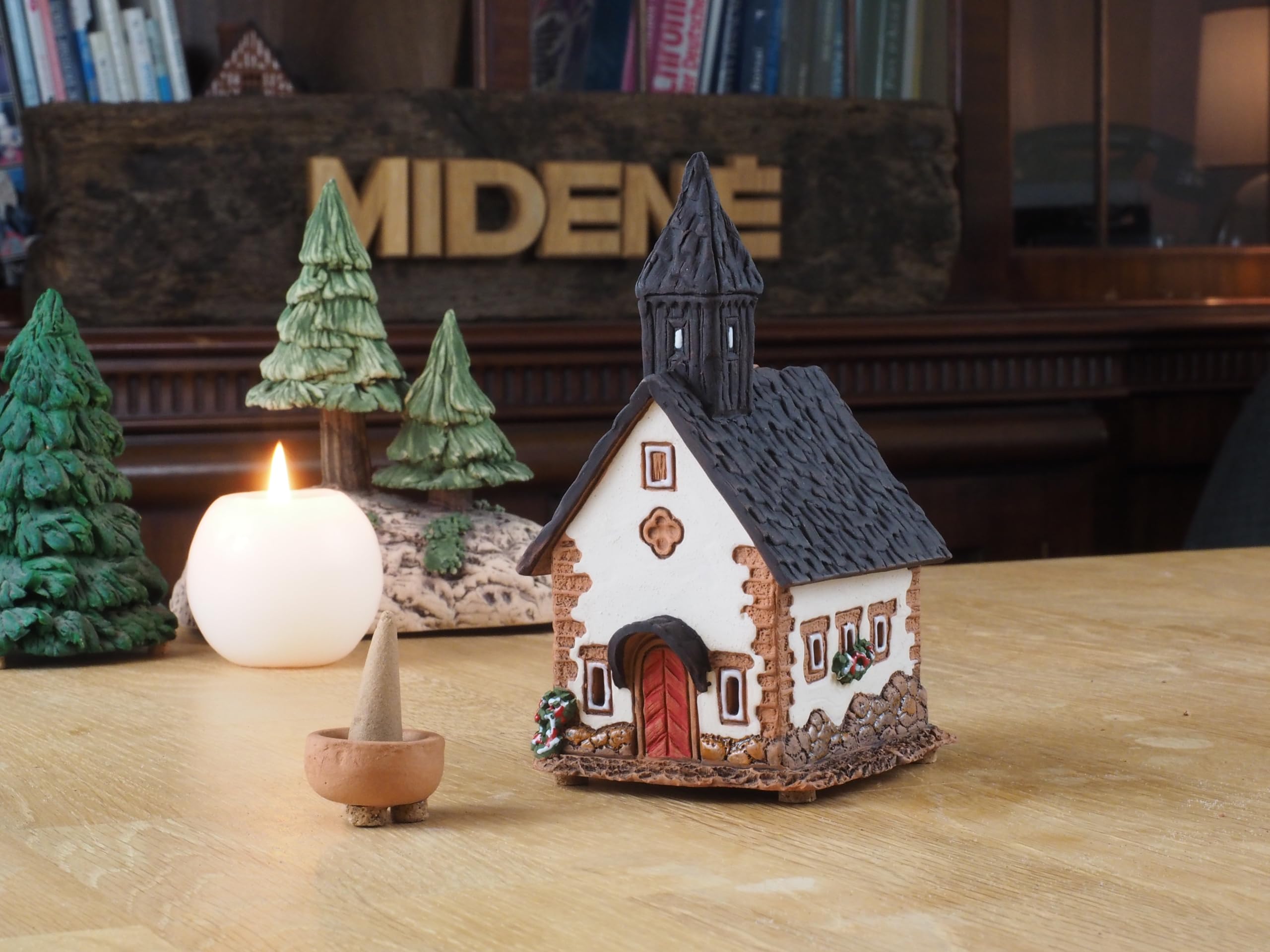 Keramik Räucherhaus, Handarbeit, Künstlerisches Miniatur, Kapelle in Tirol, Italy, R290