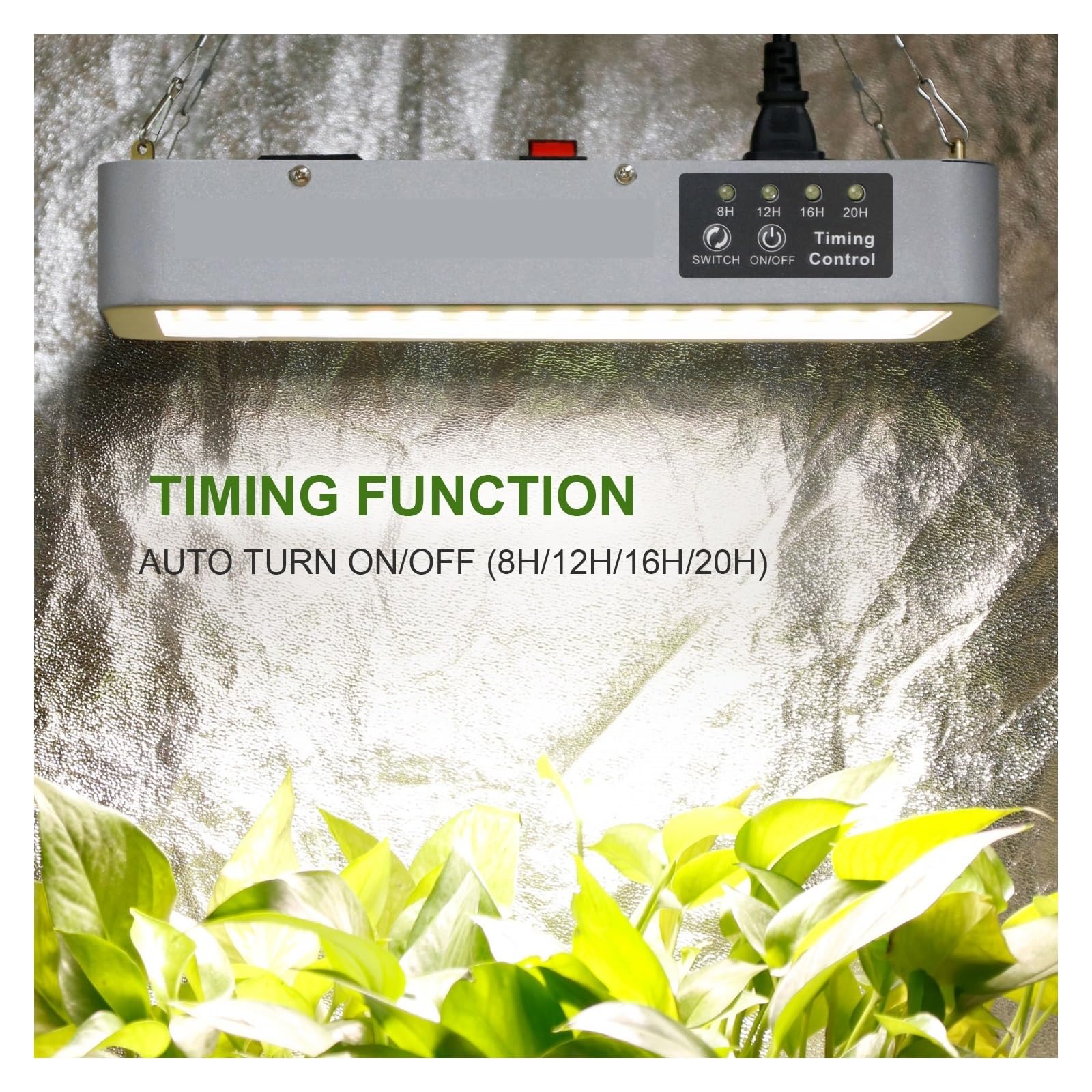 Lámpara de Cultivo, Phytolamp for Plantas 3000W Temporizador Crecer luz LED Phyto lámpara Espectro Completo 3500K 660NM Daisy Cadena Cultivo Interior