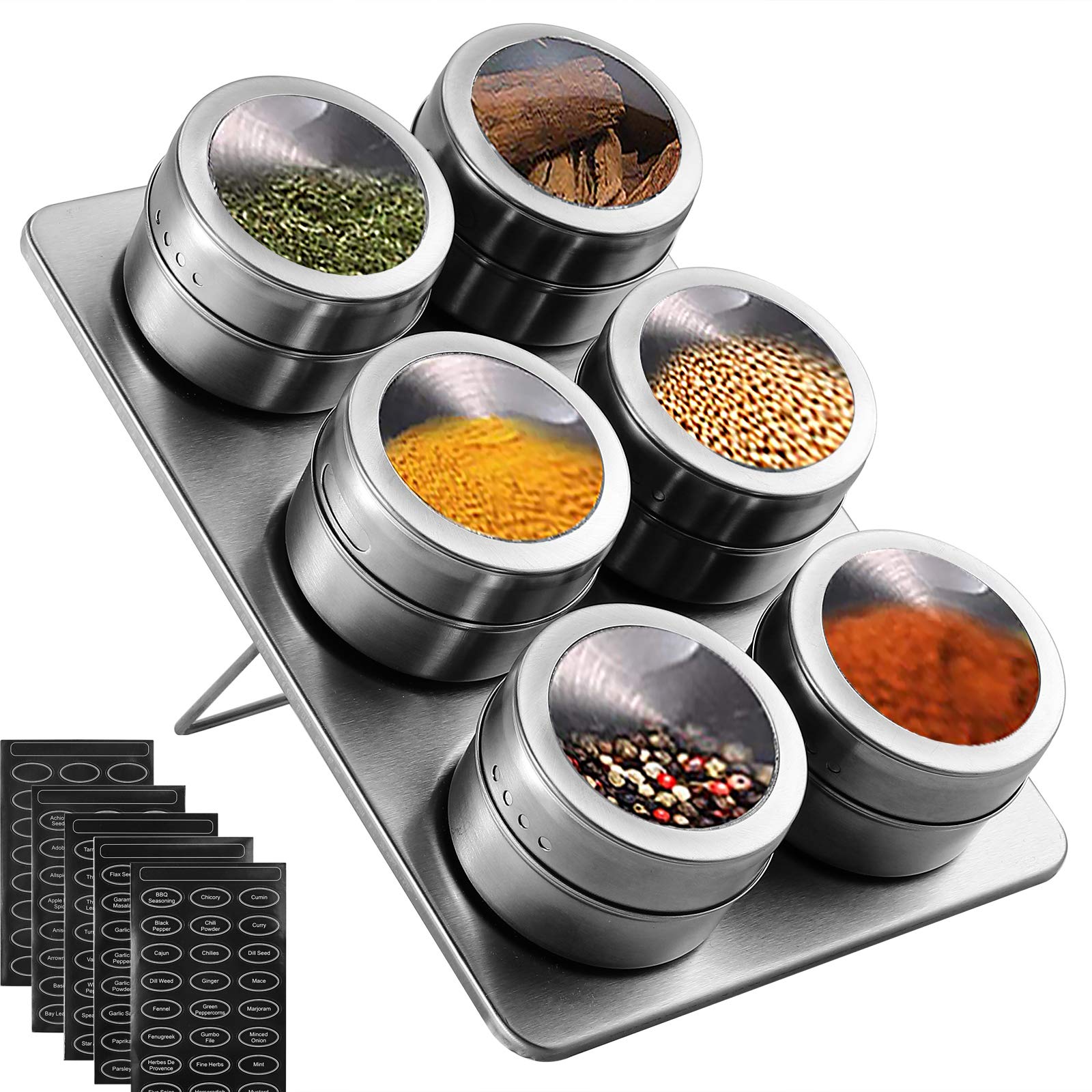 Buy Spice Jars Set,Homgen 6Pcs Spice Jars with Labels