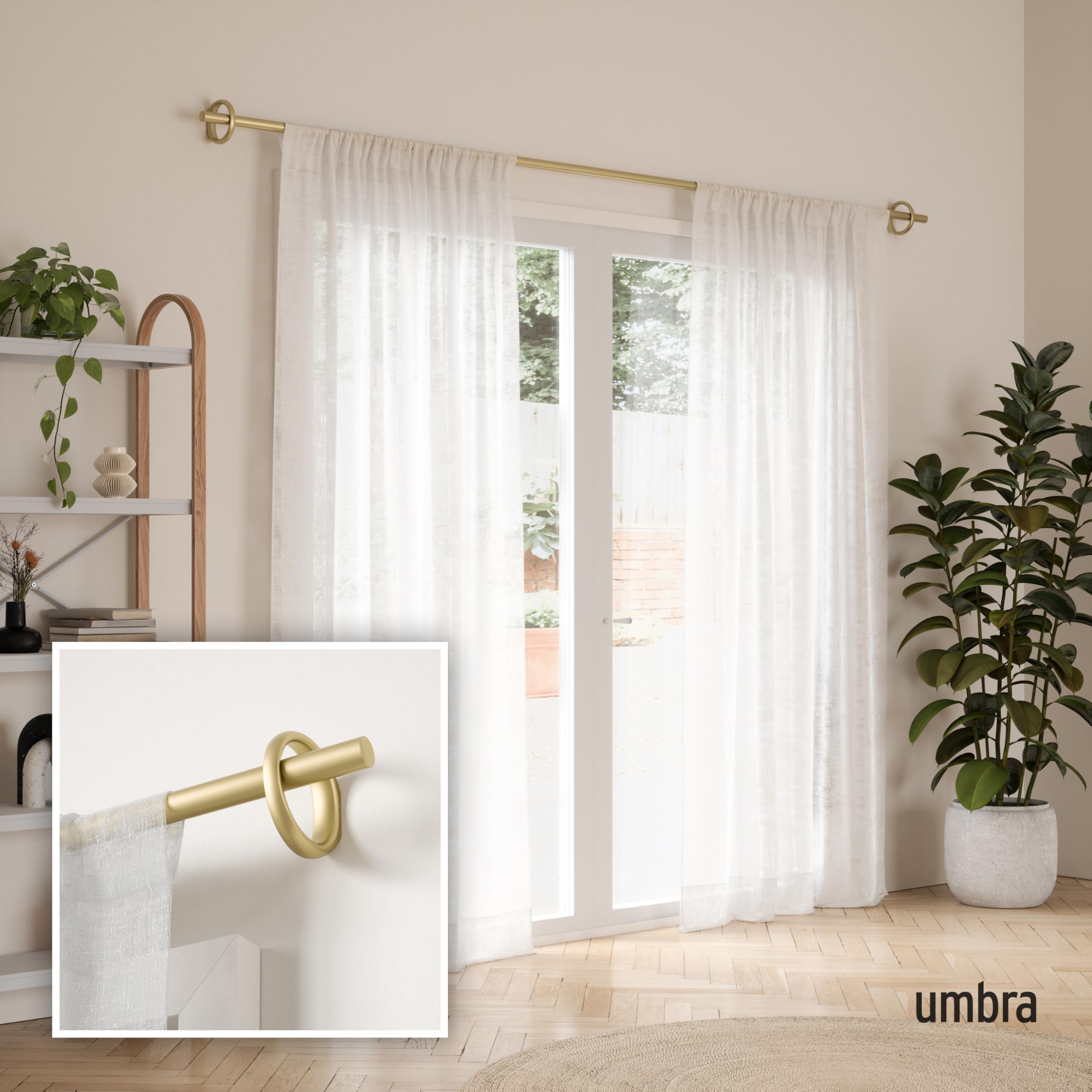 【在庫処分】UMBRA リングレット カーテンロッド 107-305cm マット 在庫処分】UMBRA リングレット カーテンロッド 107-305cm マットの通販