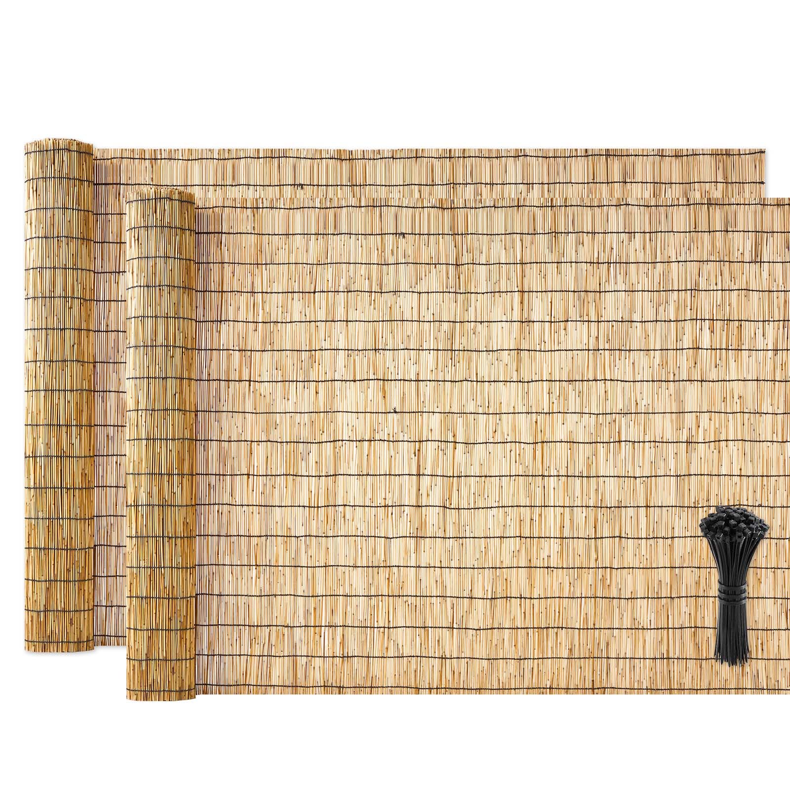 VEVOR Recinzione in Canne Naturali 1,2 m x 5 m da Esterno, Confezione da 2