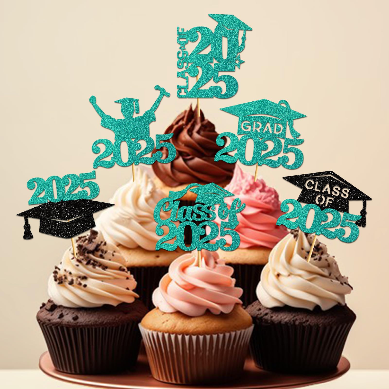 カップケーキピック Amazon.co.jp: Keaziu 25パック レインボーカップケーキトッパー