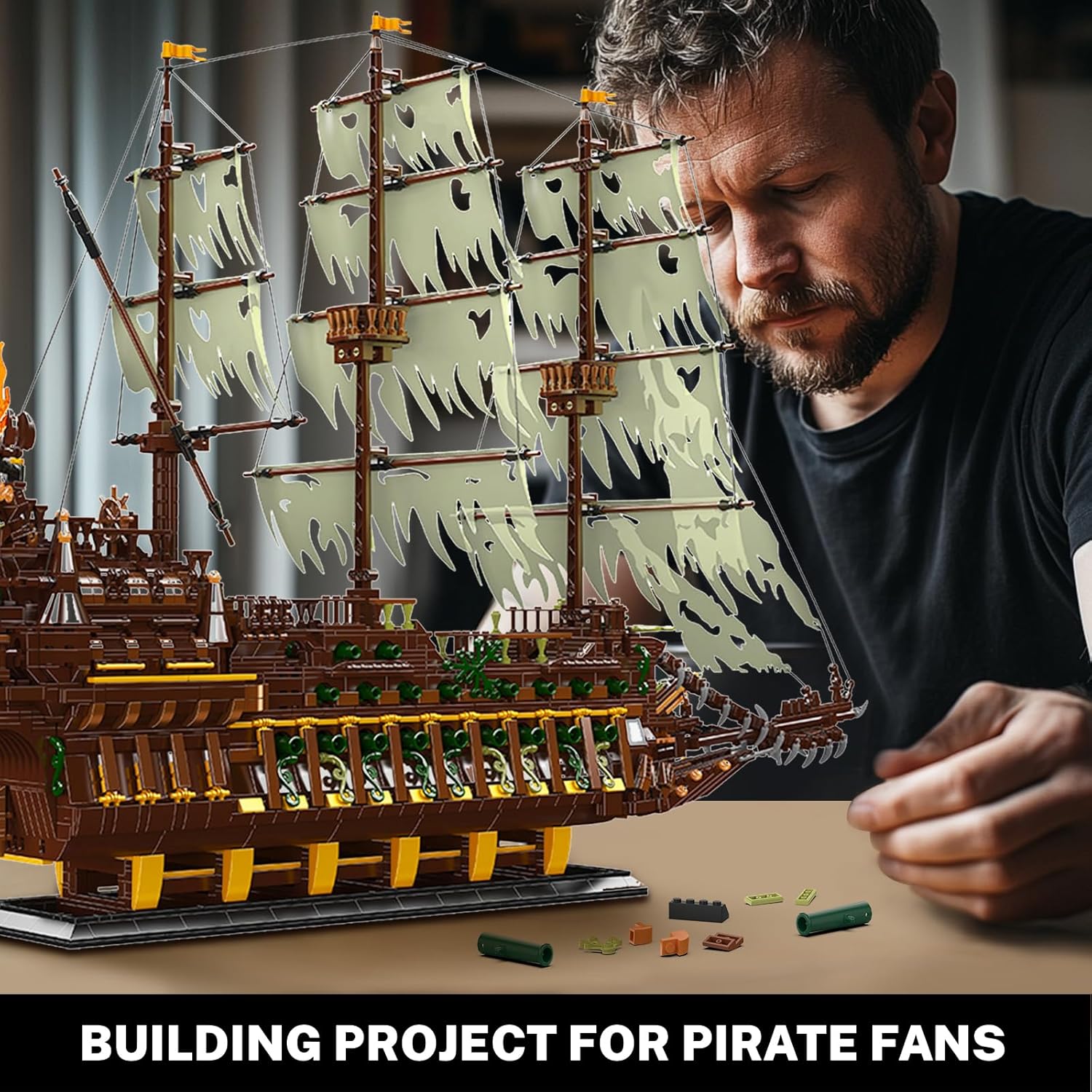 JMBricklayer Pirate Ship Building Sets for Adults 40101 - Large MOC Ship Set Ideal Gifts for Teens Age 14+ Adults who Like Challenging Blocks (Upgraded Version, 4364 PCS)