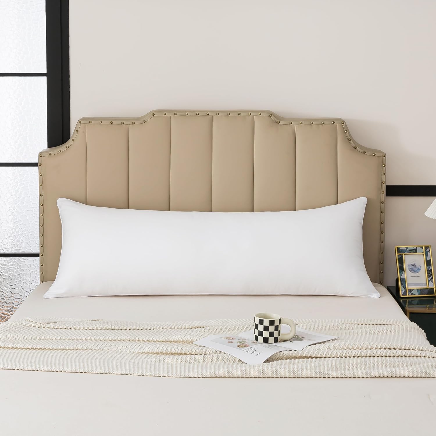 H HOUSEHOLD 20x54 Body Pillow Insert - Ultra Soft Long Pillow for Adults Side Sleeper White