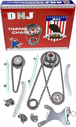 DNJ Kit de cadena de distribución TK1101 para Dodge 2002-2008, Jeep, Mitsubishi Commander, Dakota, Durango 4.7L V8 16V SOHC 287cid