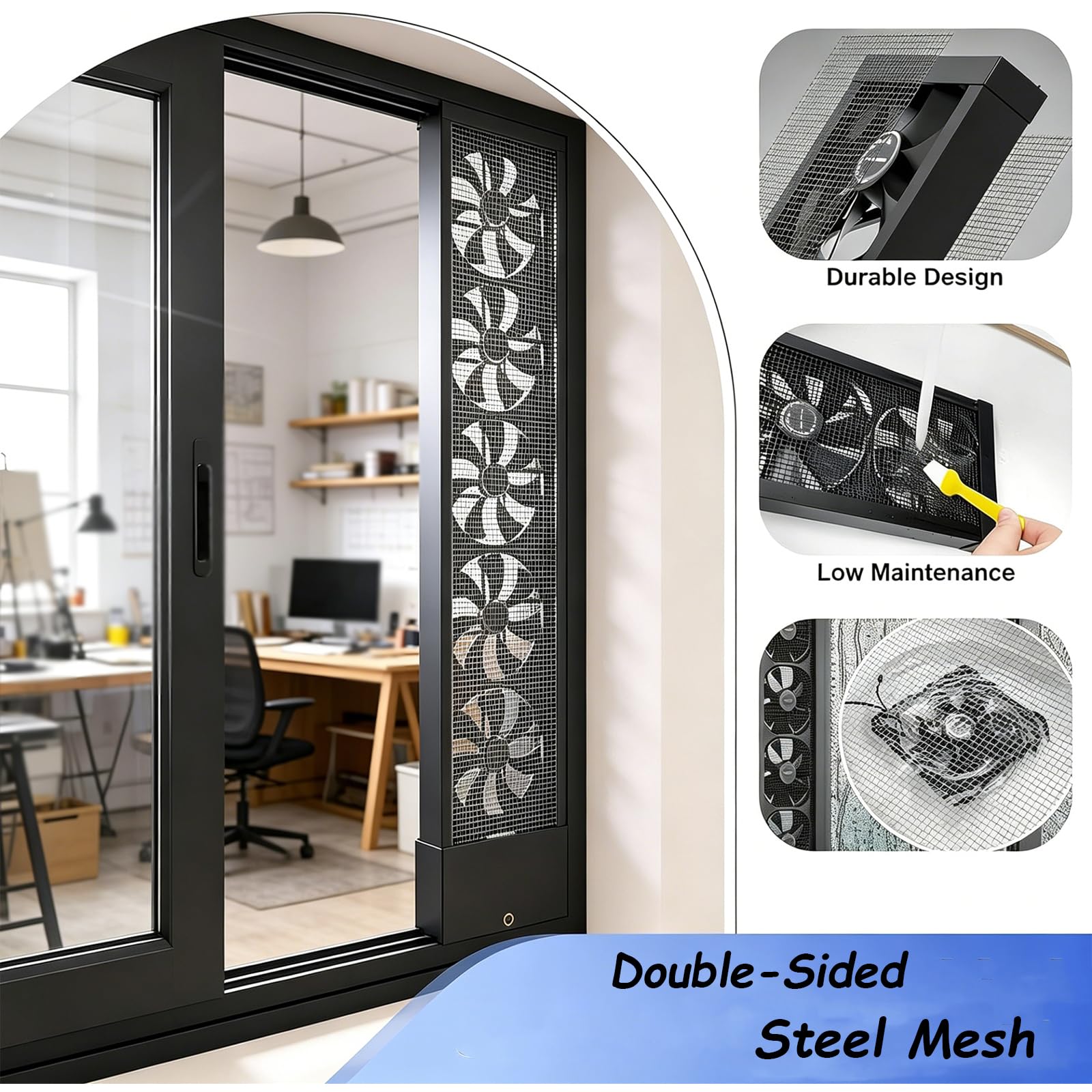 Extractor Vertical RetráCtil,Ventilador Ventana Corredera | FáCil InstalacióN,Ultrasilencioso,Resistente Al Agua,DiseñO Delgado Y RetráCtil,Ideal Para Cocina,Oficina,BañO Mascotas