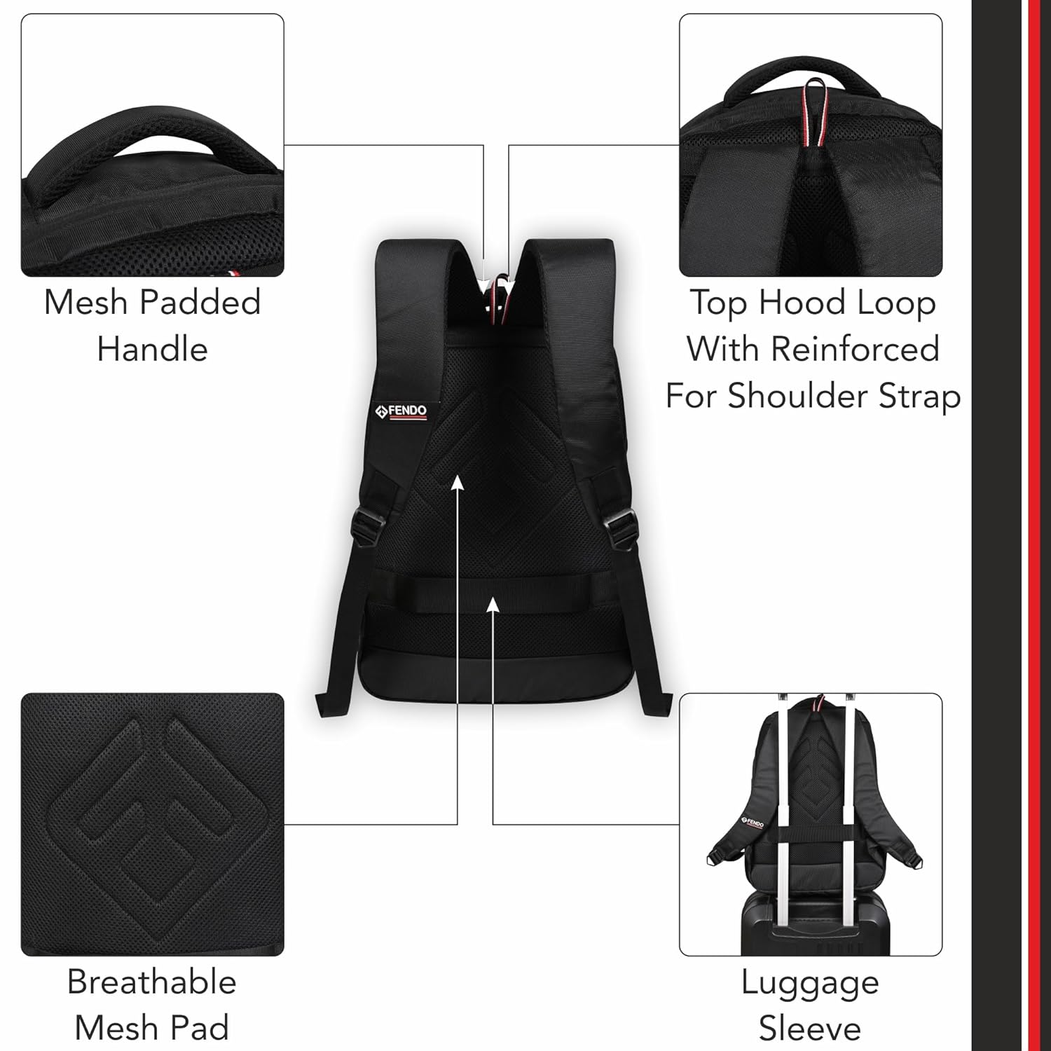 Fendo 32L Casual Laptop Backpacks for Men | Durable Spacious Backpack with Front Zippered Pockets | Comfortable & Stylish | Ideal for Daily Use, School, Office, Travel | Aeon 6 81FfzBtACPL. SL1500