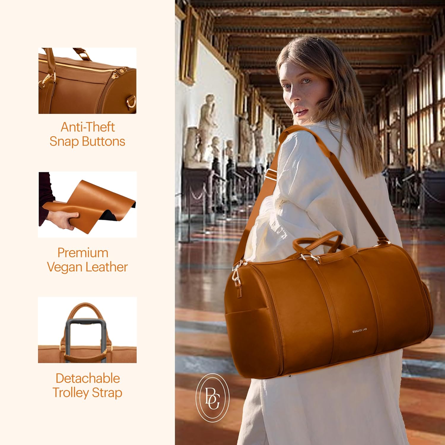 Duffle Bag Japceit Garment Tote Bag, Large Leather For Women