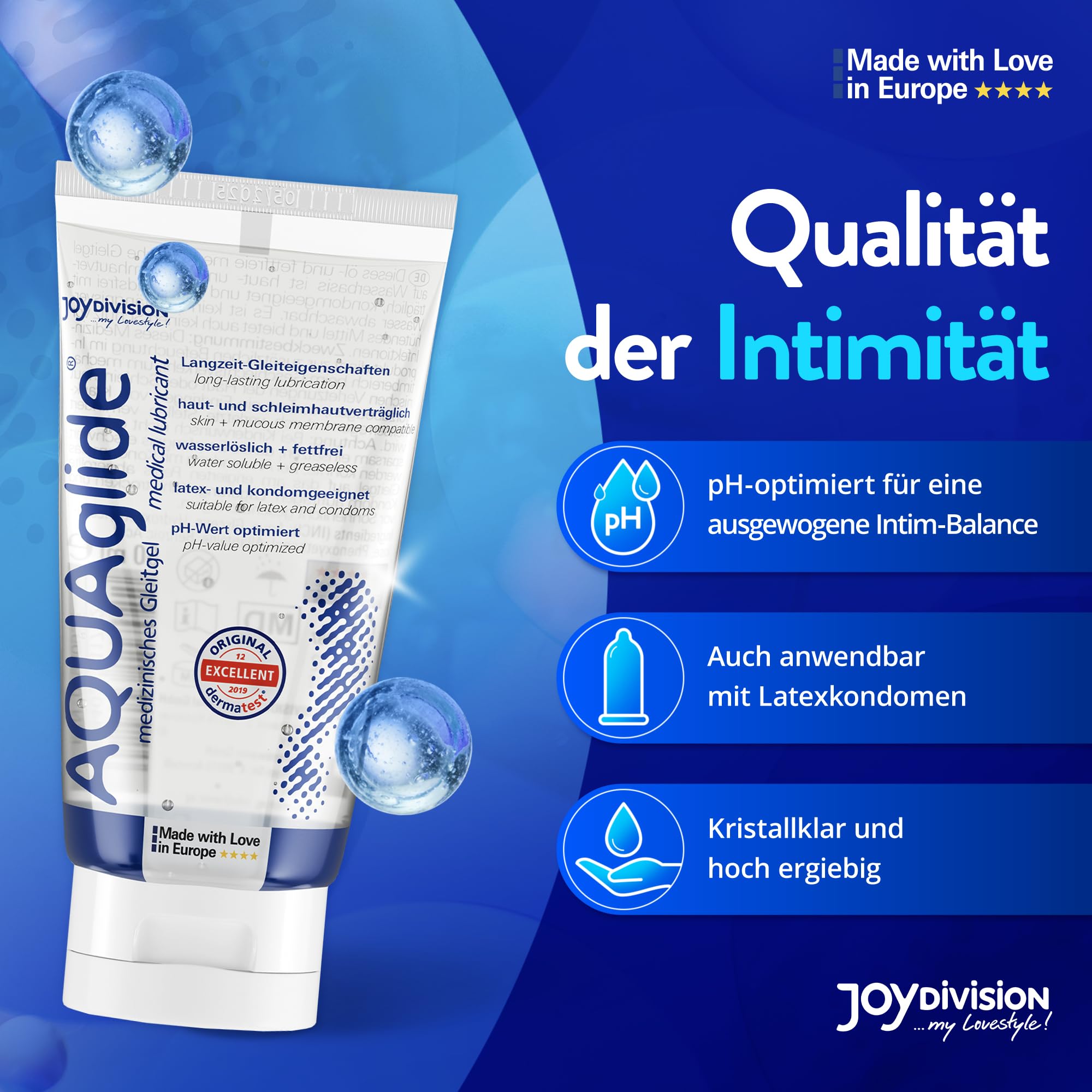 JOYDIVISION AQUAglide 50 ml Natürliches Gleitgel für Latex-Kondome