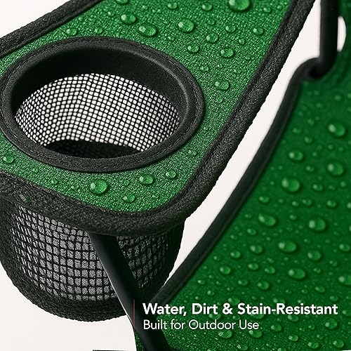 Miniatura 10 de OVENTE Silla plegable portátil para acampar con marco de acero resistente, reposabrazos, portavasos de malla y bolsa de transporte, asiento plegable