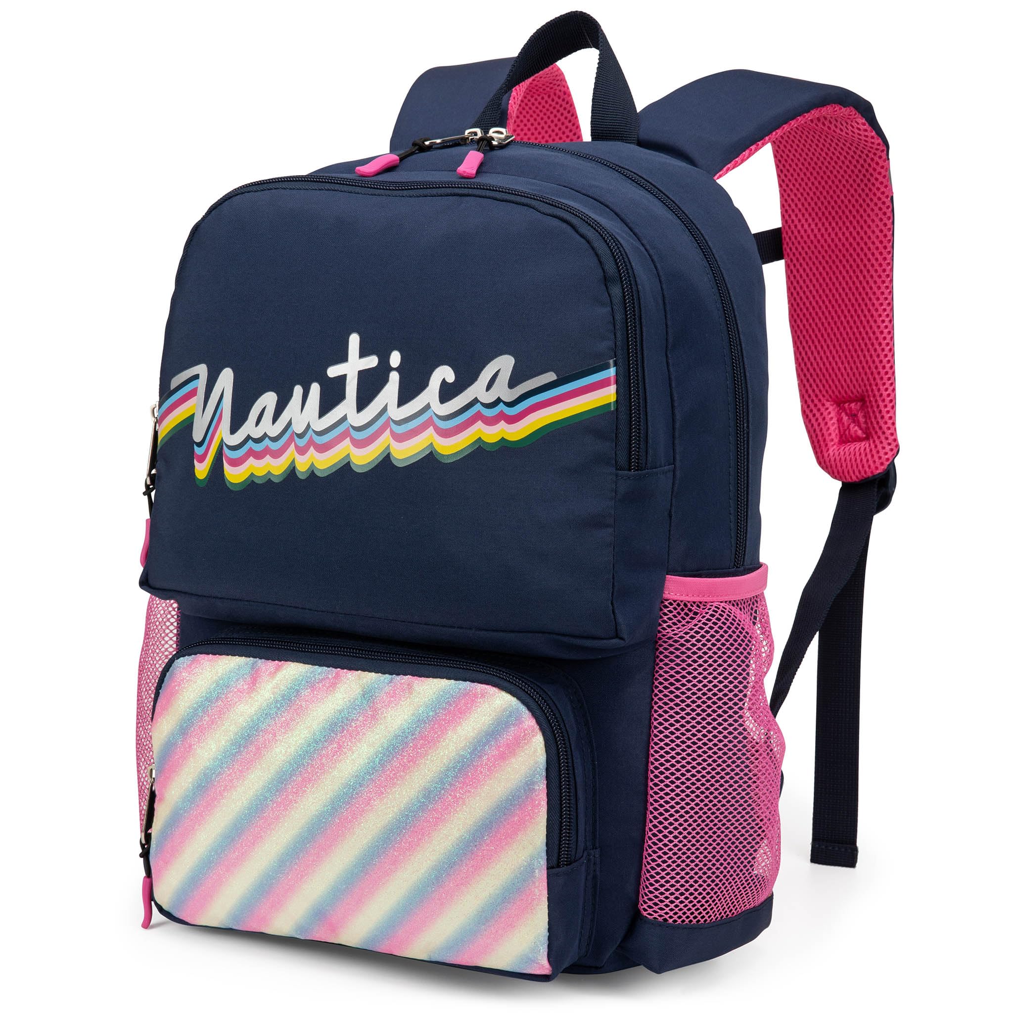 Nautica Backpack for Kids | Kindergarten, Elementary Children Backpack | 16" Tall | Retro Rainbow