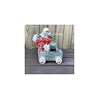 Vista 1 de AGD Summer Decor - Cherry Lime Theme Floral Galvanized Metal Truck Display
