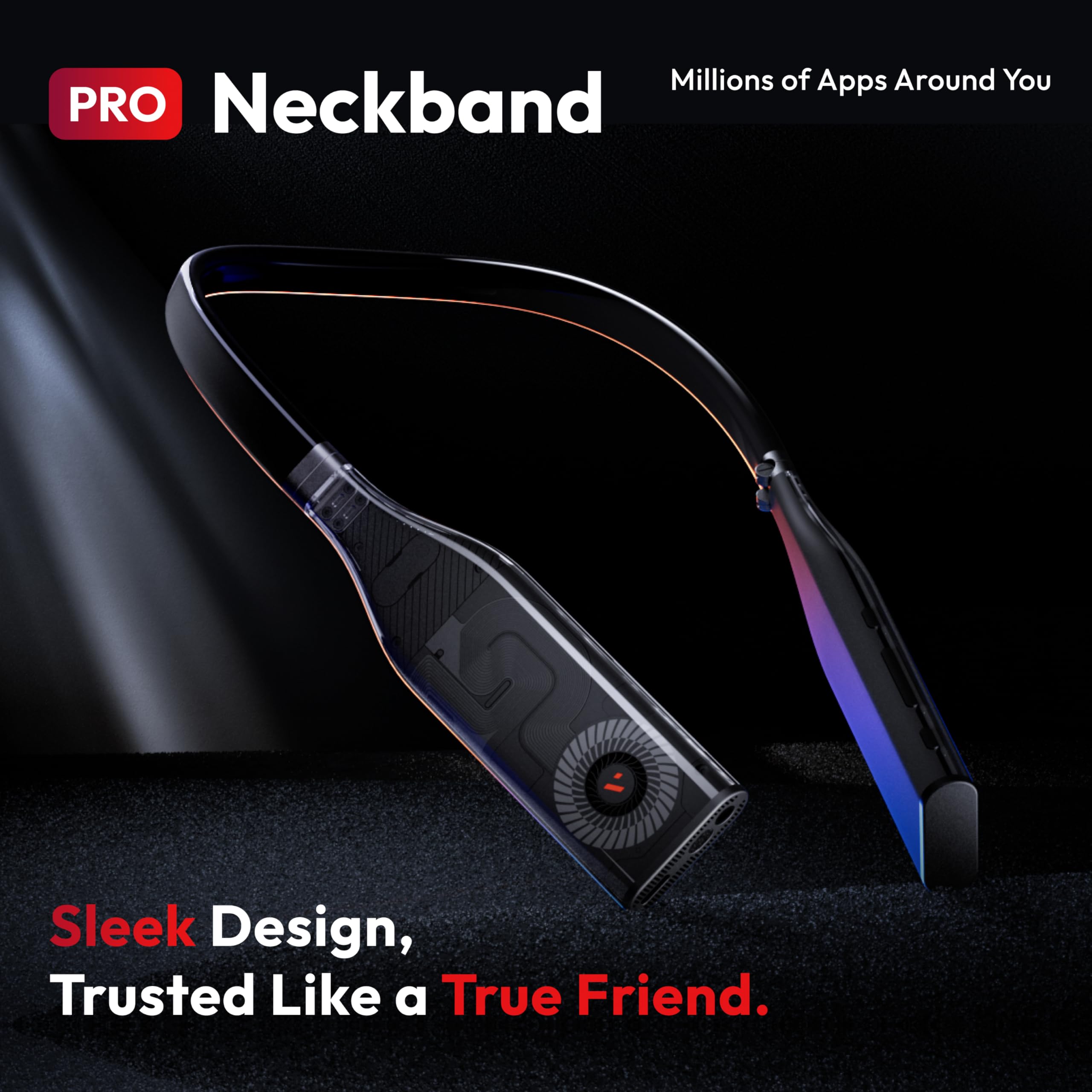 VITURE Pro Neckband, Official Partner of PSPlay, Multi-screen/3DoF/Smooth Follow/Ambient Mode, 3D Player, AI Assistant, Almost Wireless Freedom for Gaming & Streaming, 8GB+128GB