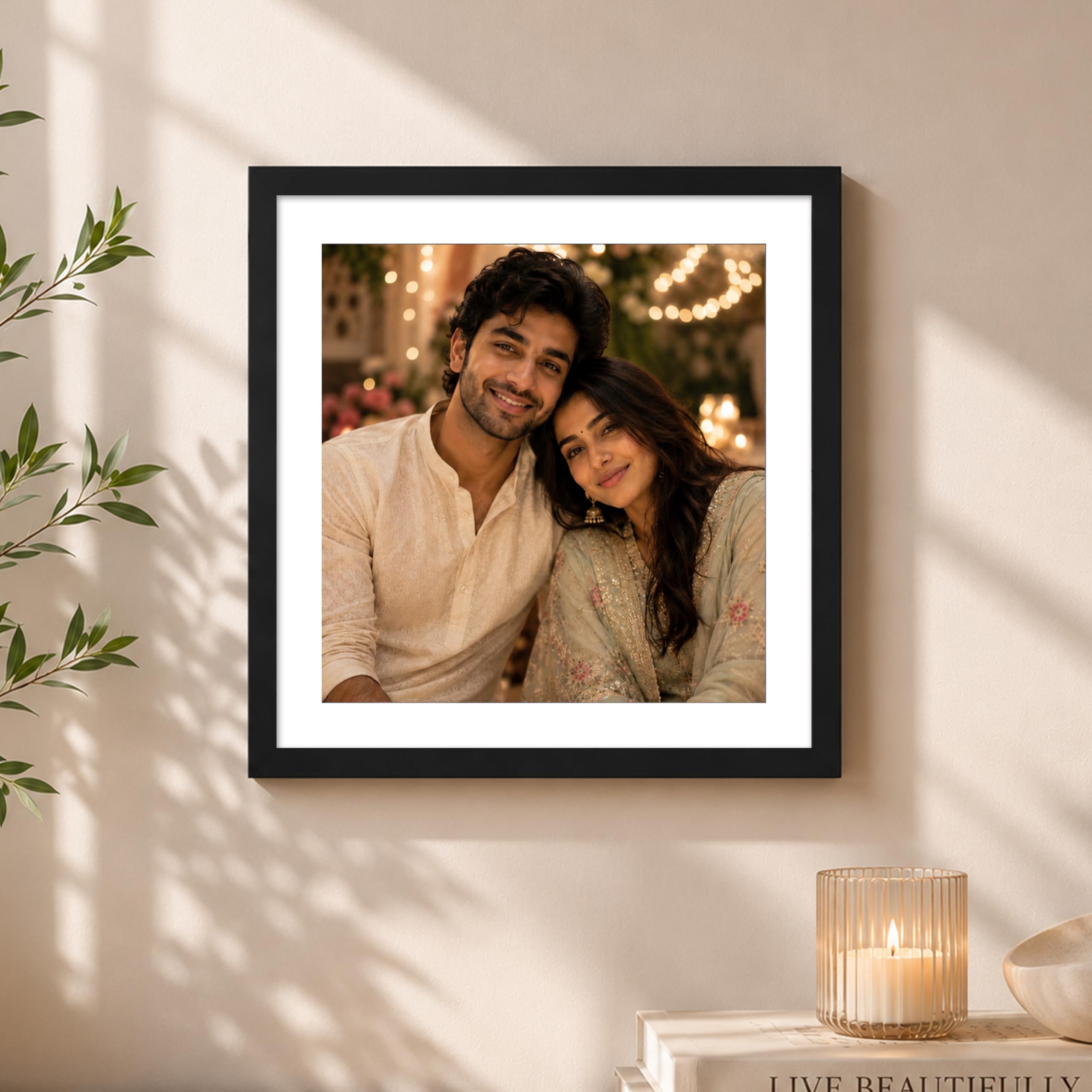 Art Street Synthetic Table/Wall Photo Frame for Home Décor (12" x 12", Black)