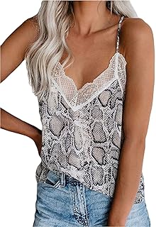 Happy Sailed Womens V Neck Lace Camisoles Summer Sleeveless Racerback Cami Tank Tops