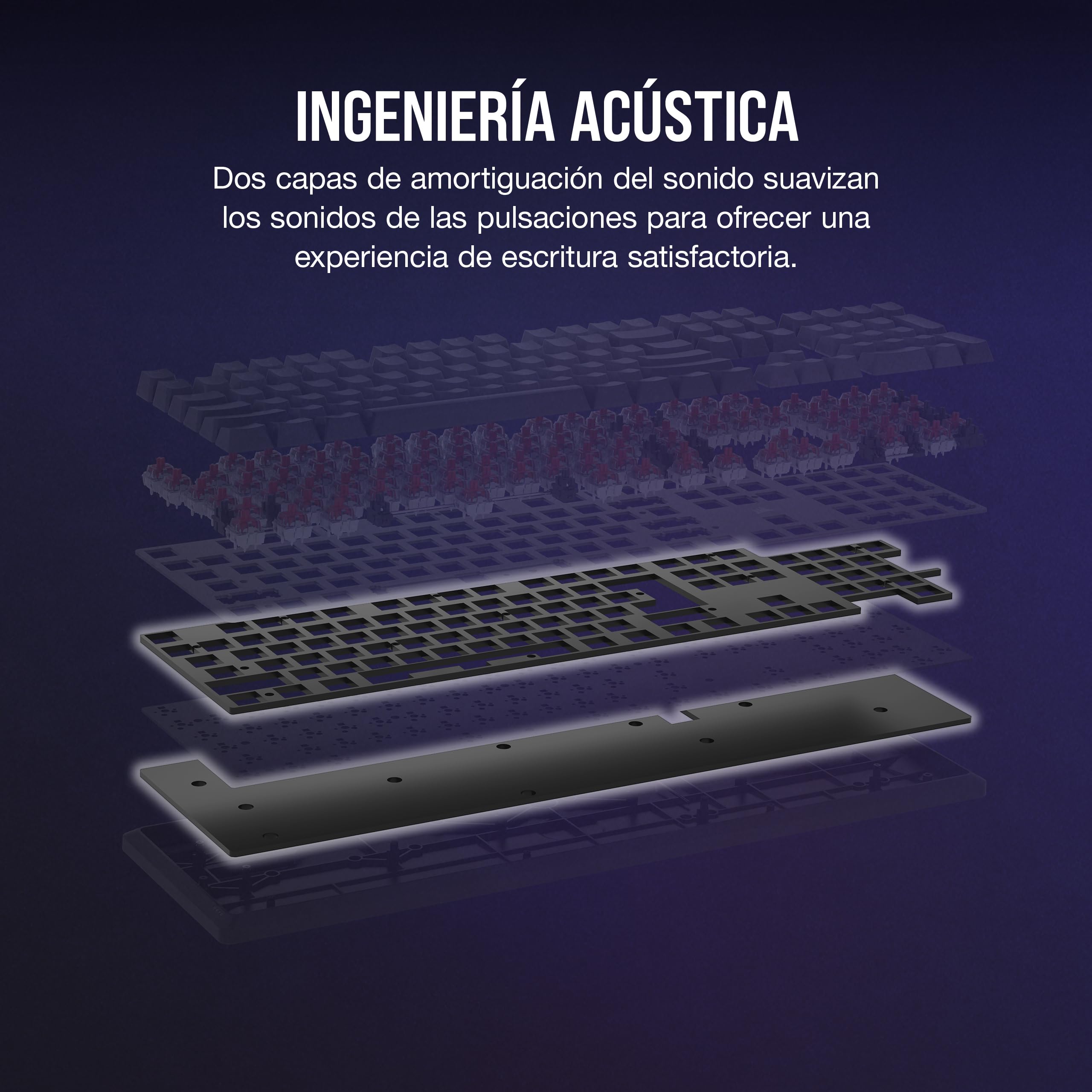 Corsair Teclado mecánico K70 CORE RGB para juegos, interruptores lineales rojos MLX prelubricados, amortiguación de sonido, esfera de control multimedia, compatible con iCUE