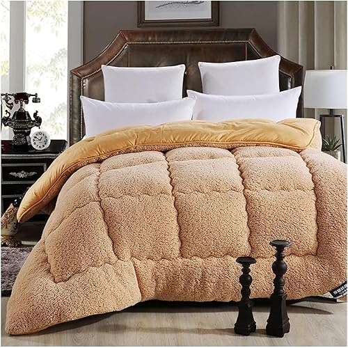 Miniatura 1 de Duvets Warm Winter Wool Quilt Thick Quilt Cashmere Plus Velvet Fabric Quilt Blanket Extra Large Double Plus Velvet Quilts (Color  Khaki, Size