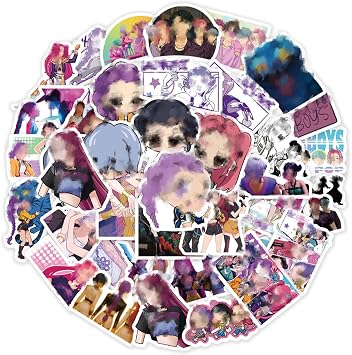 Kpop Stickers for Kids, Cute Stickers for Girs Boys, Cartoon Stickers for Children Party Bags Filler, Waterproof Vinyl Kawaii Stickers for Laptop, Skateboard, Scrapbooking, Bedrooms