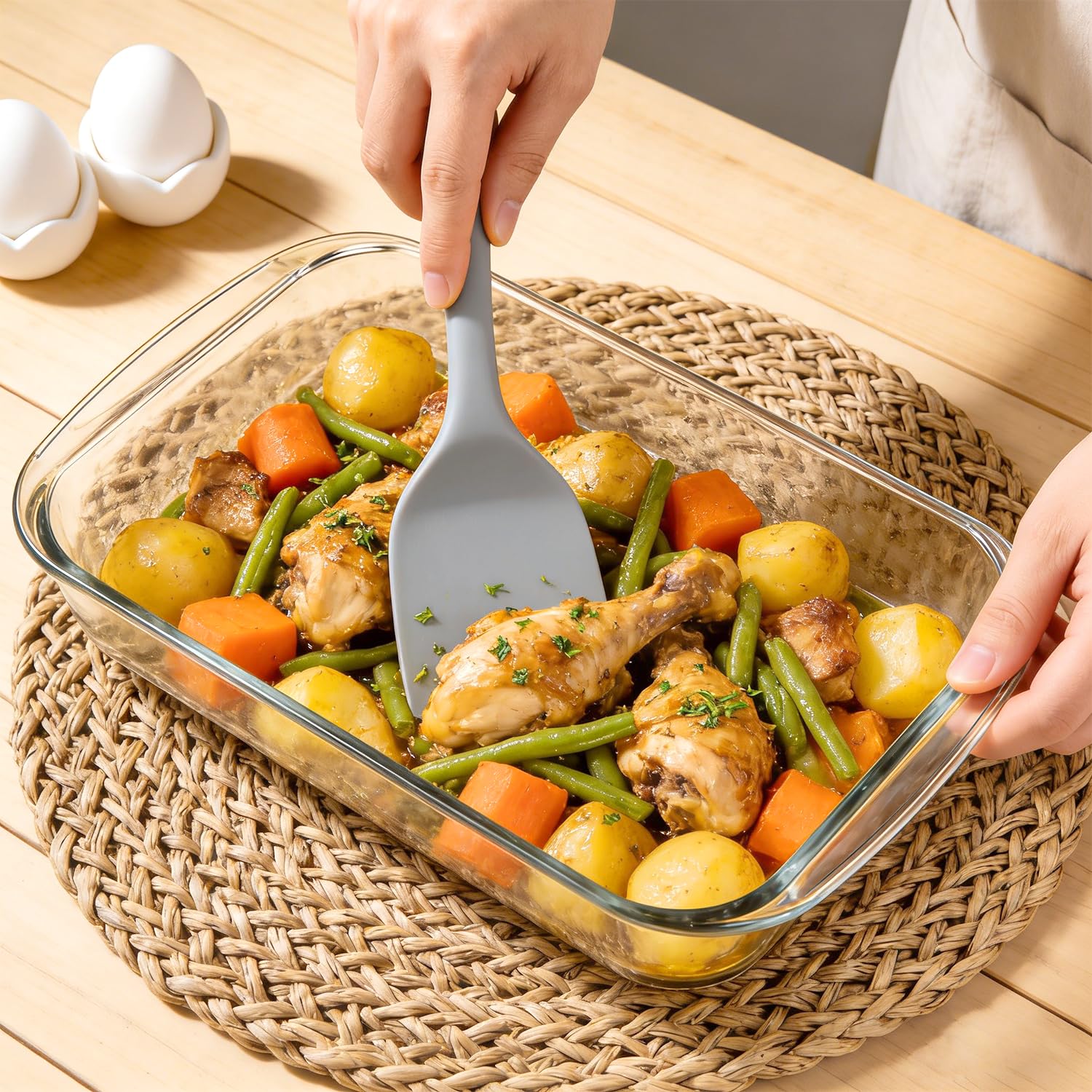 Lot de 2 plats à gratin en verre, 34,5 x 20,3 x 5,2 cm + 29,5 x 17 x 5,2 cm, grand plat à lasagnes, assiette à dessert tiramisu, plats pour la préparation des repas (2,2 l + 1,6 l)