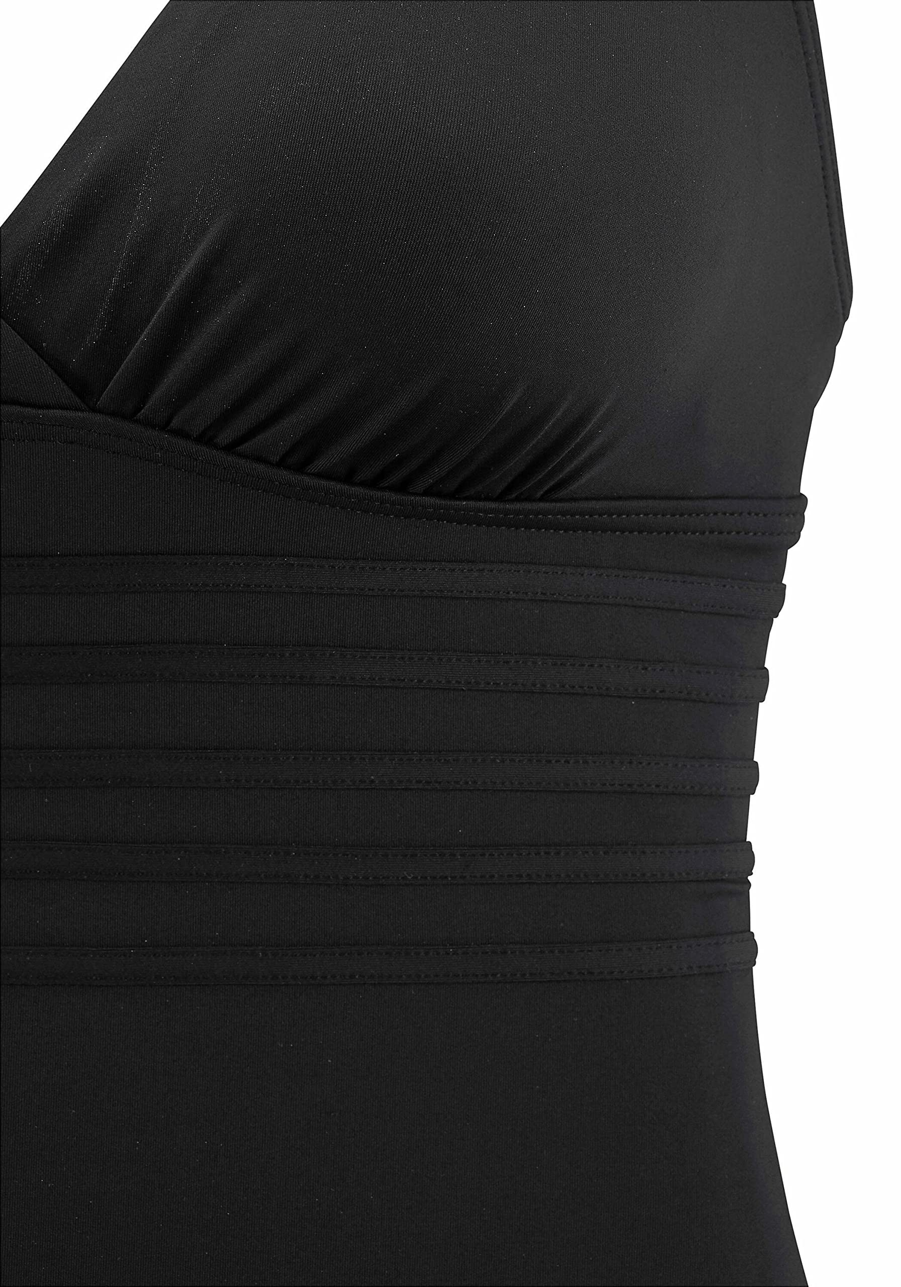 Lascana Damen Badeanzug | gekreuzte Träger, Shaping-Einsatz für eine schlanke Figur, softe Microfaser-Qualität für Komfort