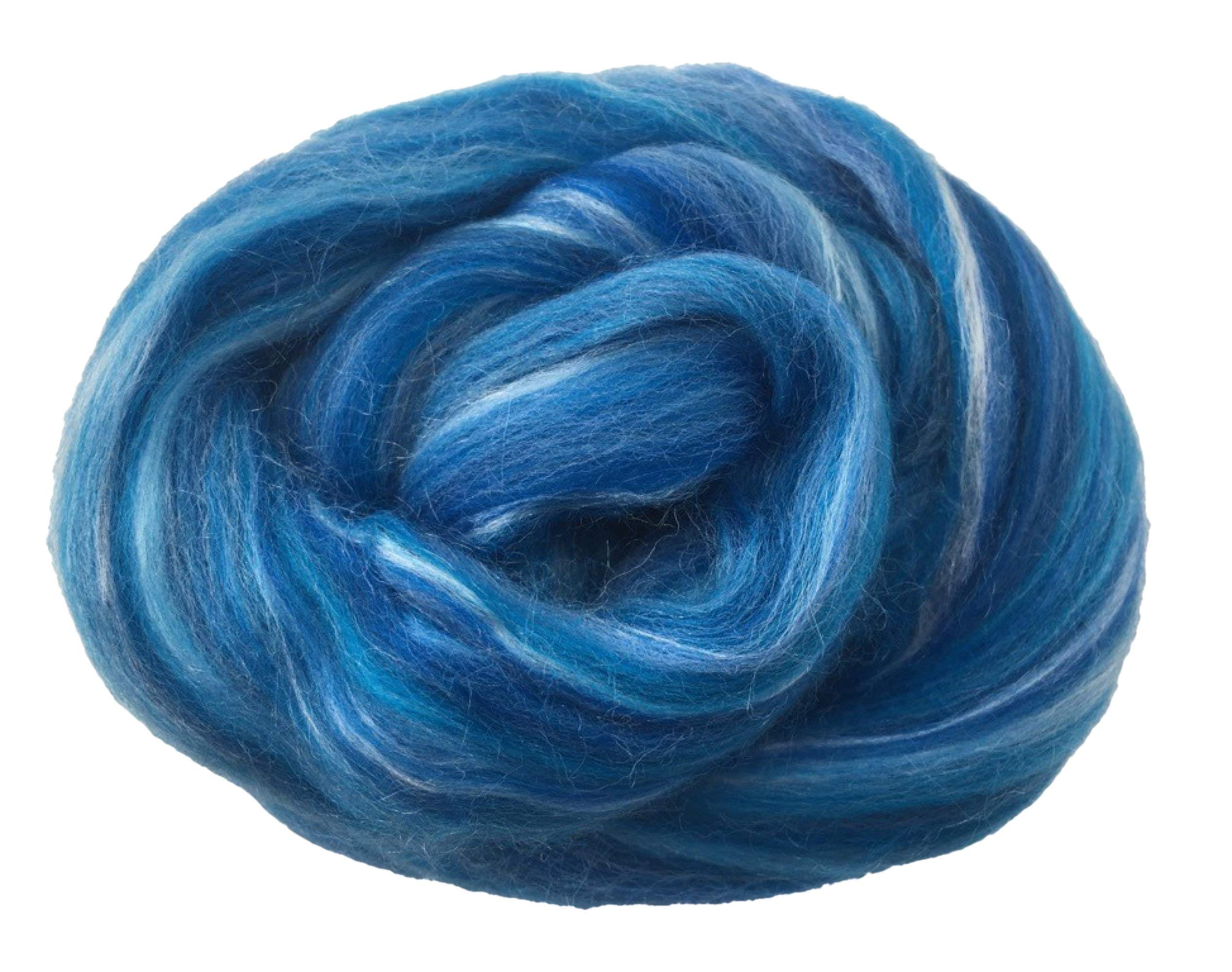 Molten Designs Merino Felting Wool with Silk - Sapphire Vein